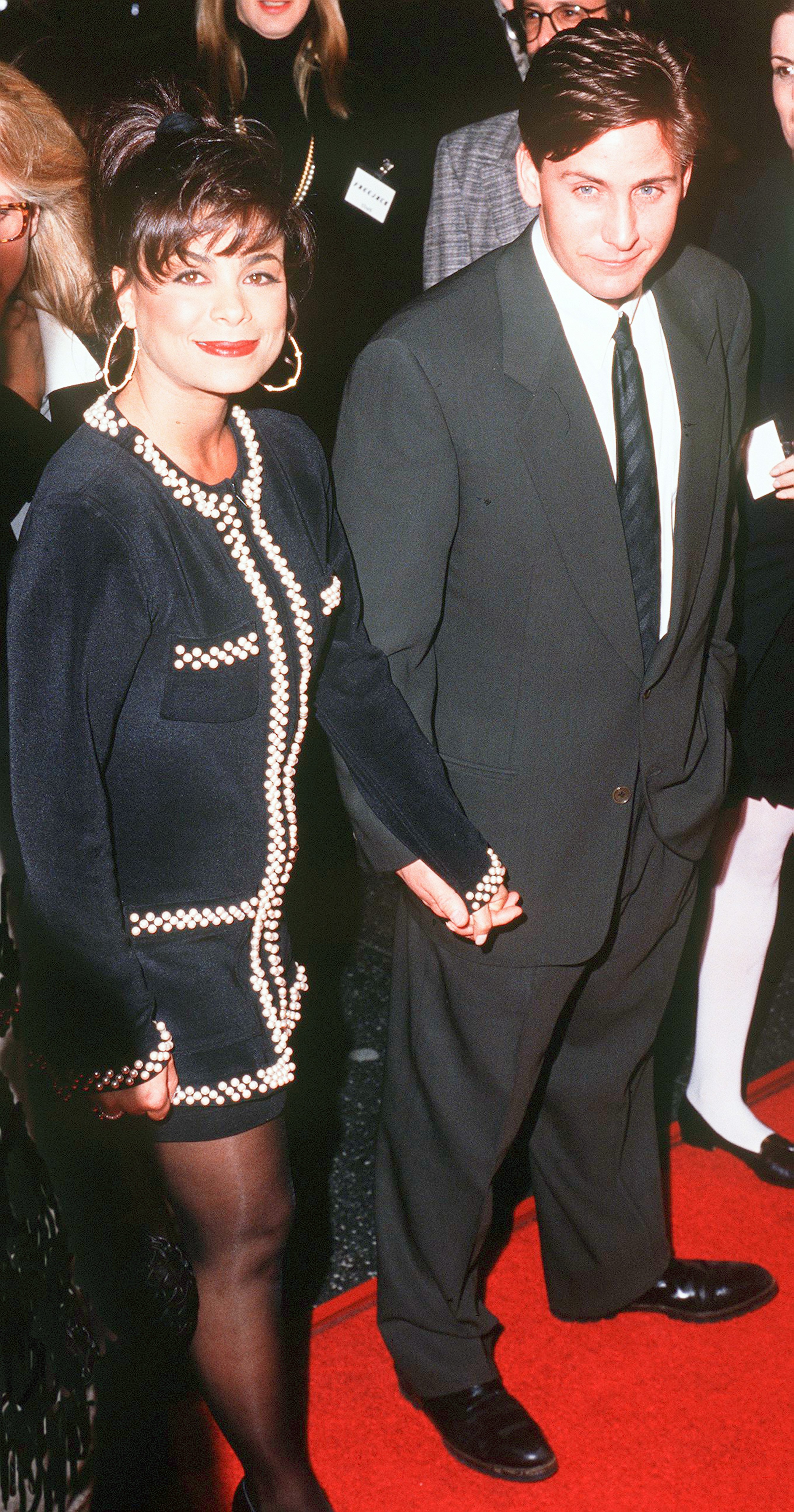 Actor Emelio Estevez with Paula Abdul in Los Angeles for the premiere of his film 'Freejack', 16th January 1992. | Source: Getty Images