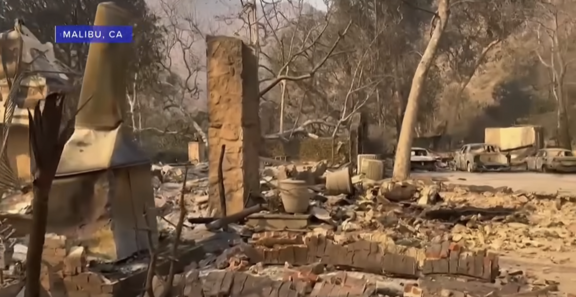 Mel Gibson's home destroyed by the L.A wildfires from a video posted on January 10, 2025 | Source: YouTube/@NewsNation