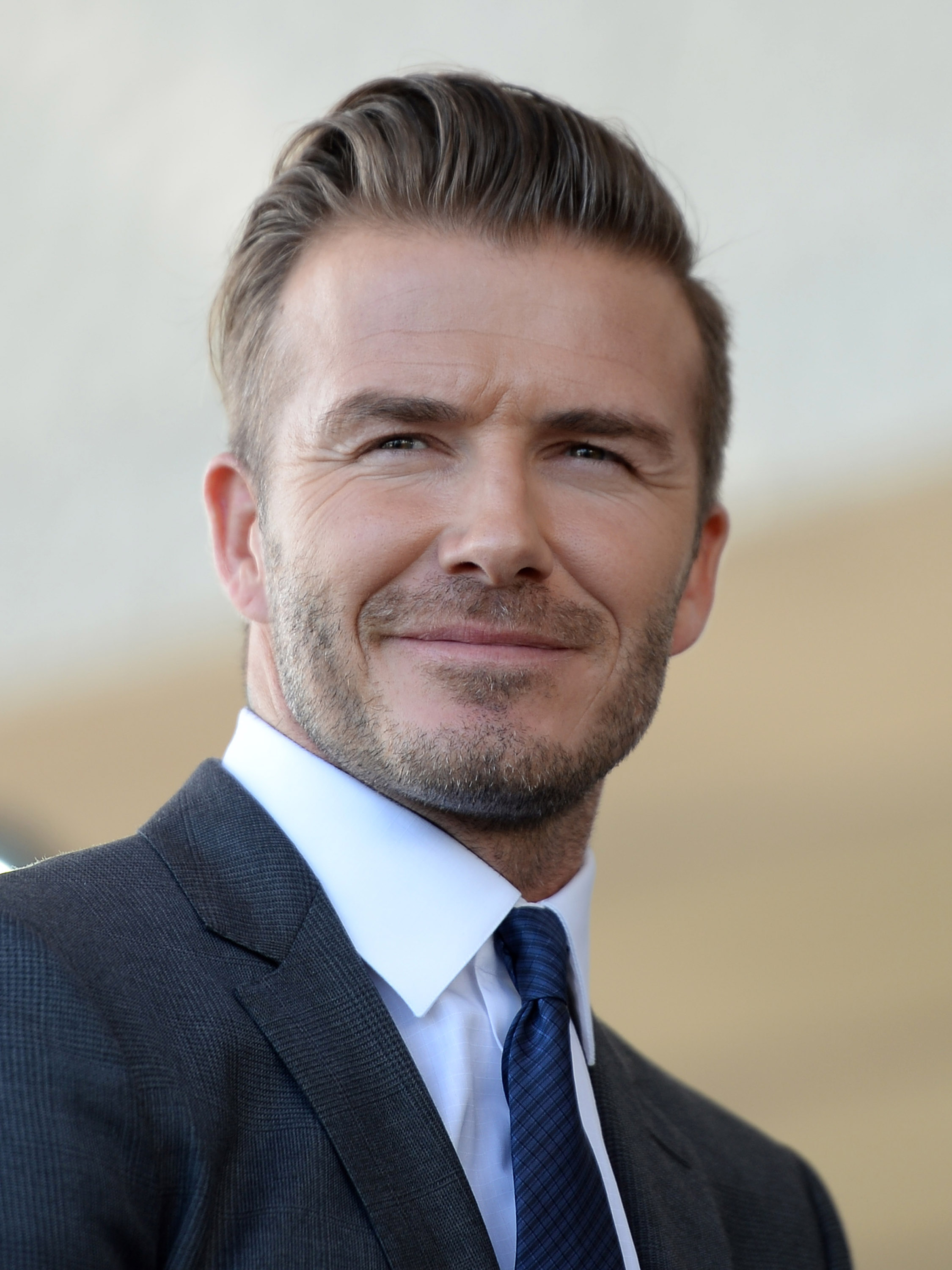 David Beckham at a press conference at PAMM Art Museum on February 5, 2014, in Miami, Florida. | Source: Getty Images