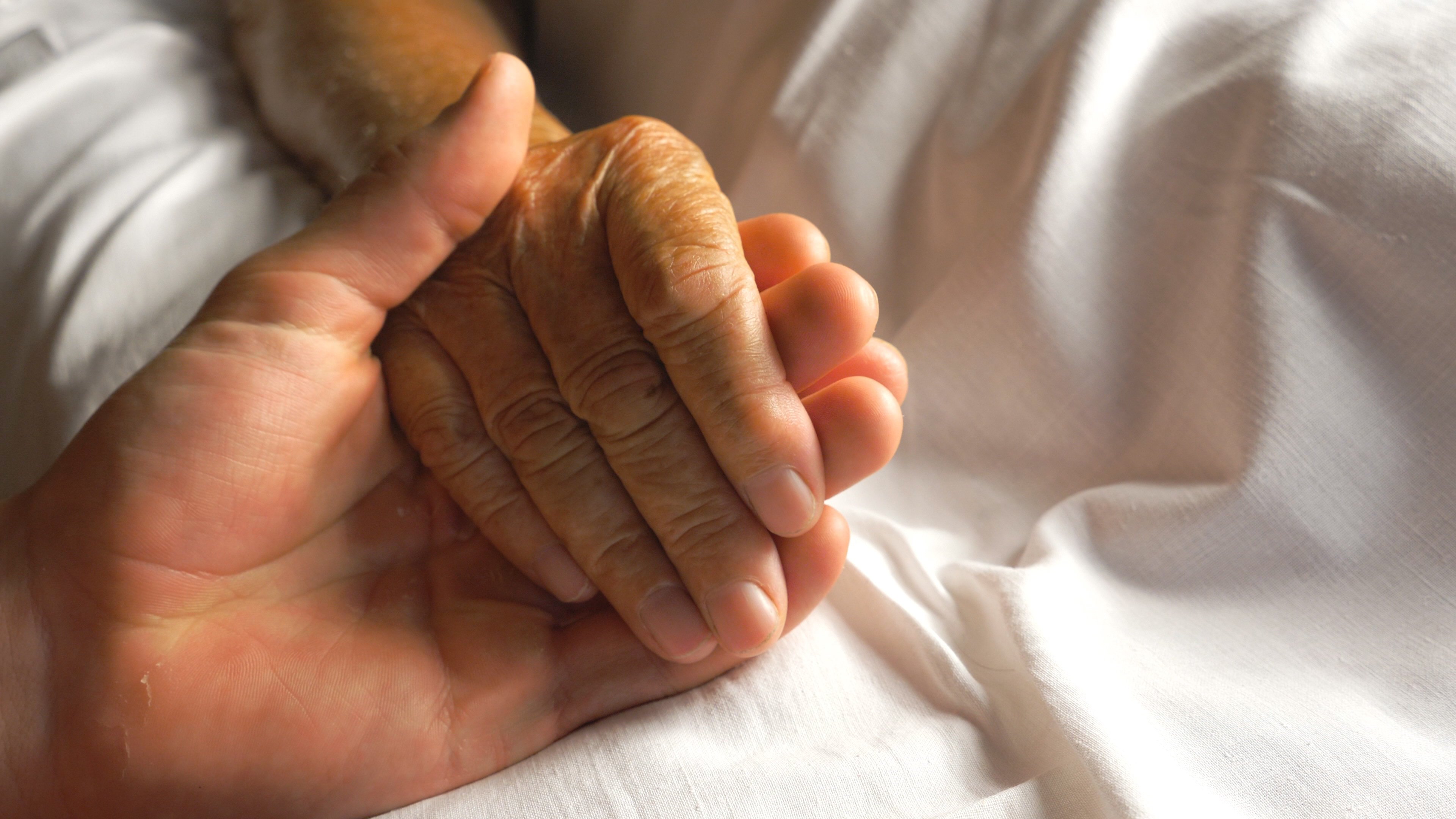 Un homme tenant la main de sa mère. | Photo : Shutterstock