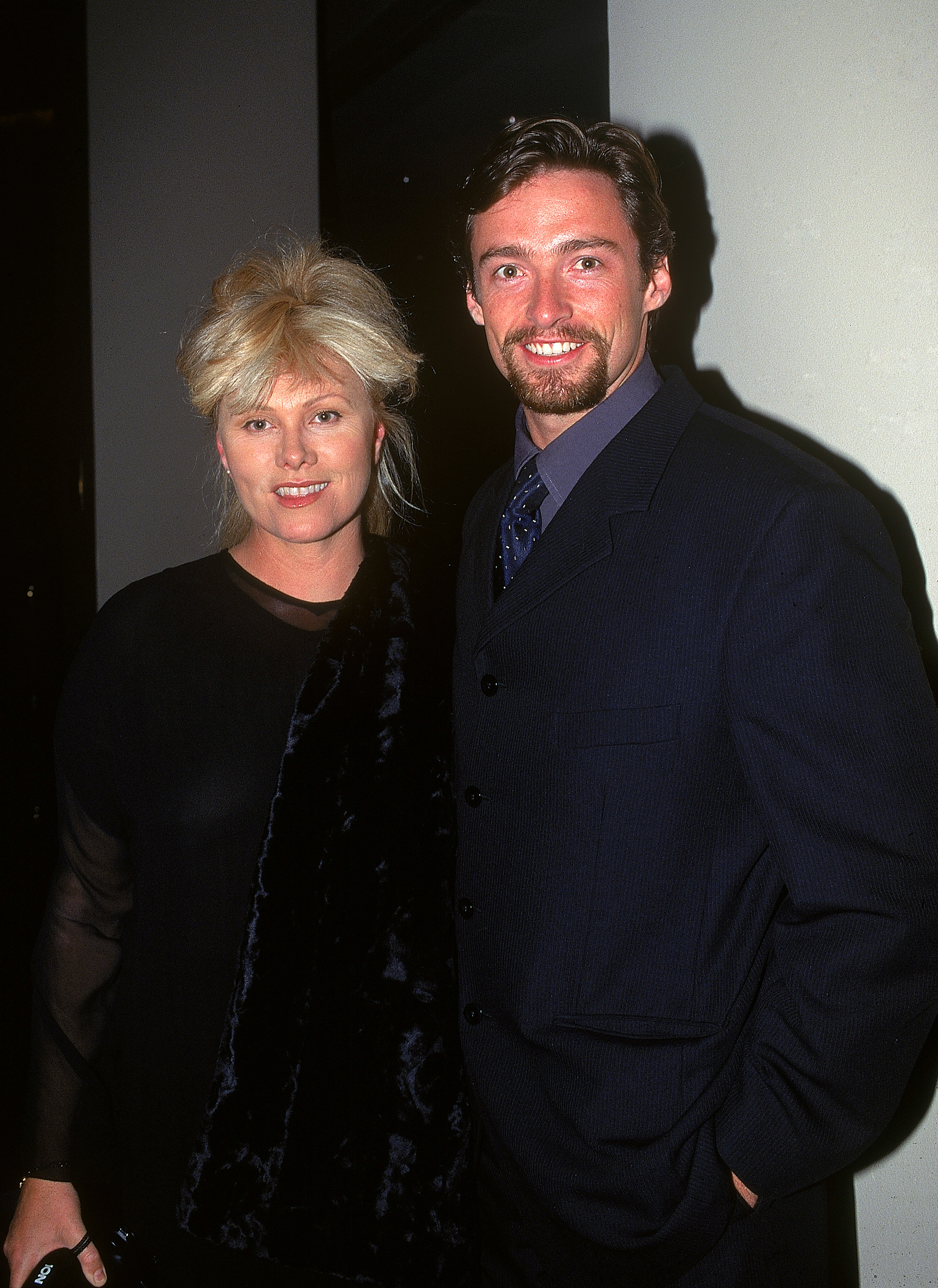 Hugh Jackman (R) and his wife Deborra-Lee Furness attend the Variety Club Heart Awards July 18, 1997 in Sydney, Australia. | Source: Getty Images