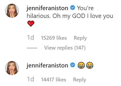 Jennifer Aniston comments under Courteney Cox's Instagram post | Photo: Instagram/ Courteney Cox