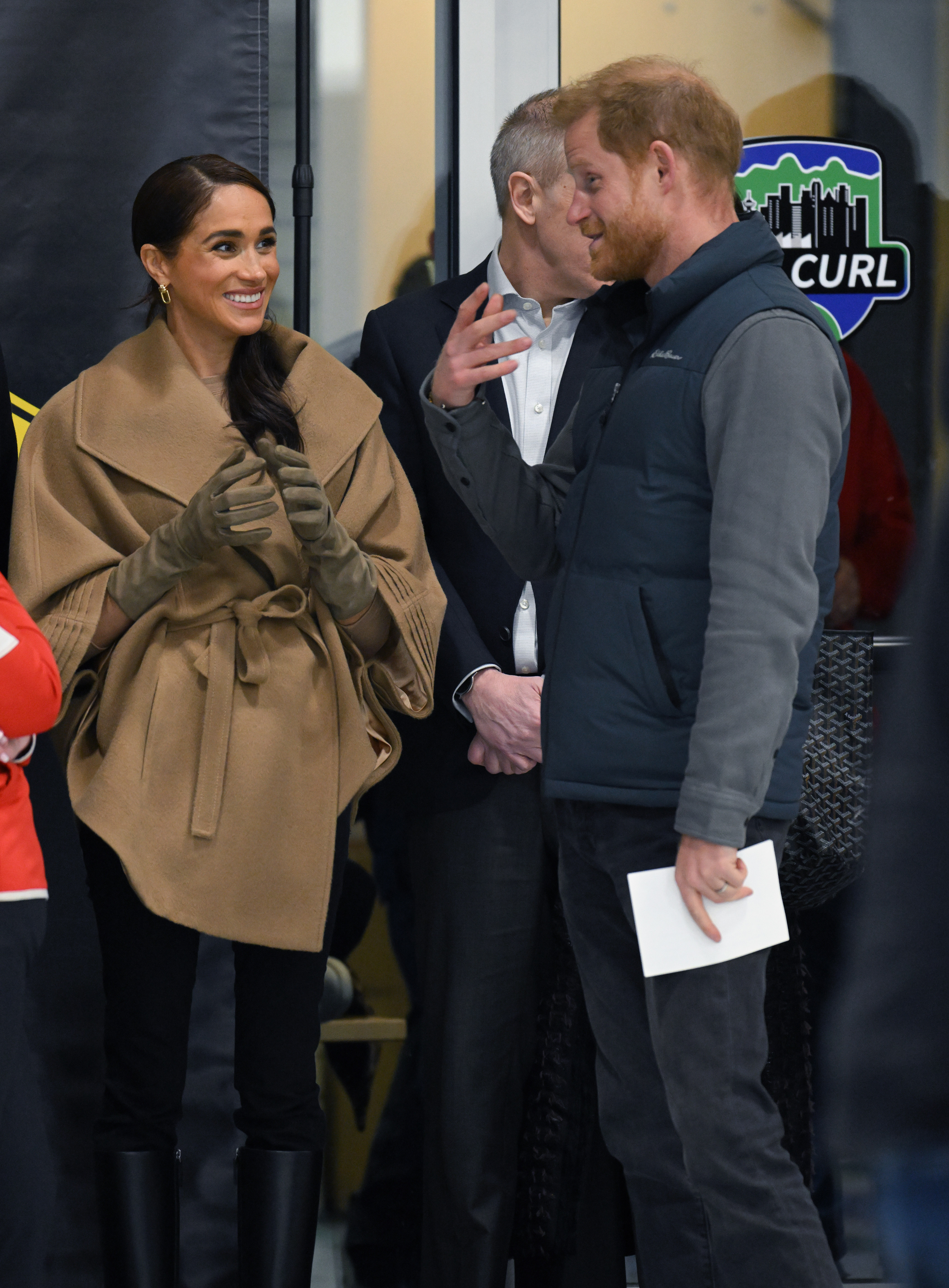 Meghan Markle and Prince Harry at the Invictus Games Vancouver Whistler 2025's One Year To Go Winter Training Camp in Vancouver, Canada on February 16, 2024 | Source: Getty Images