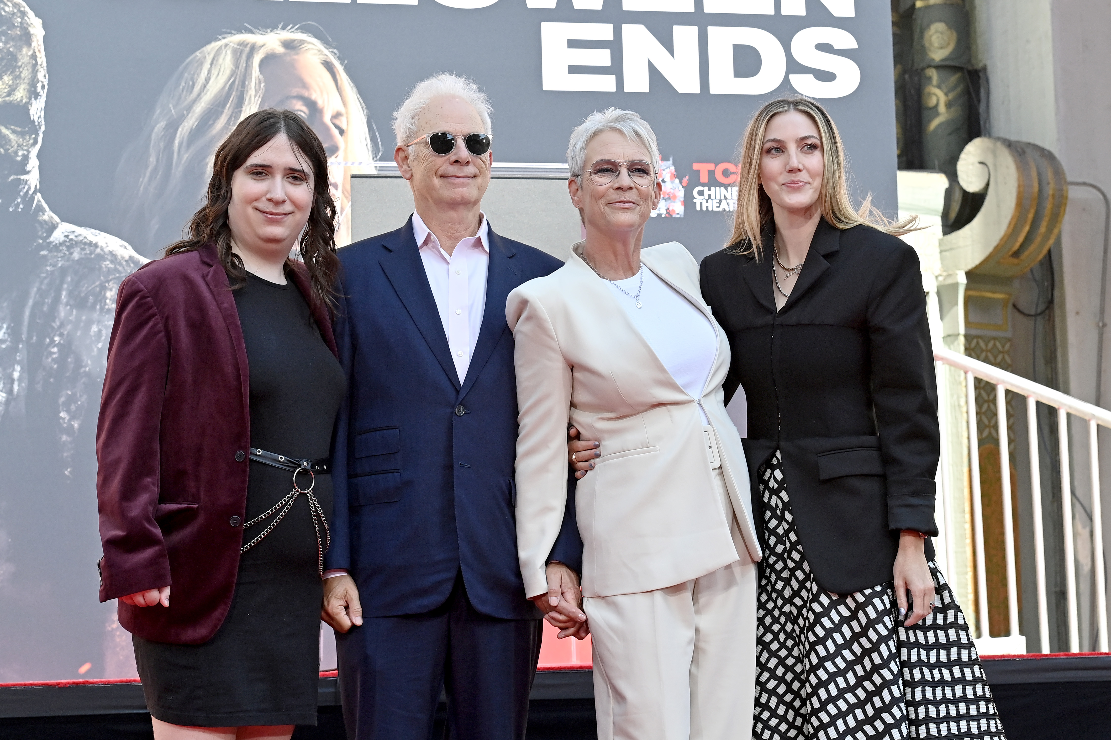 Ruby, Christopher Guest, Jamie Lee Curtis, and Annie Guest attend the Jamie Lee Curtis Hand and Footprint Ceremony on October 12, 2022 | Source: Getty Images
