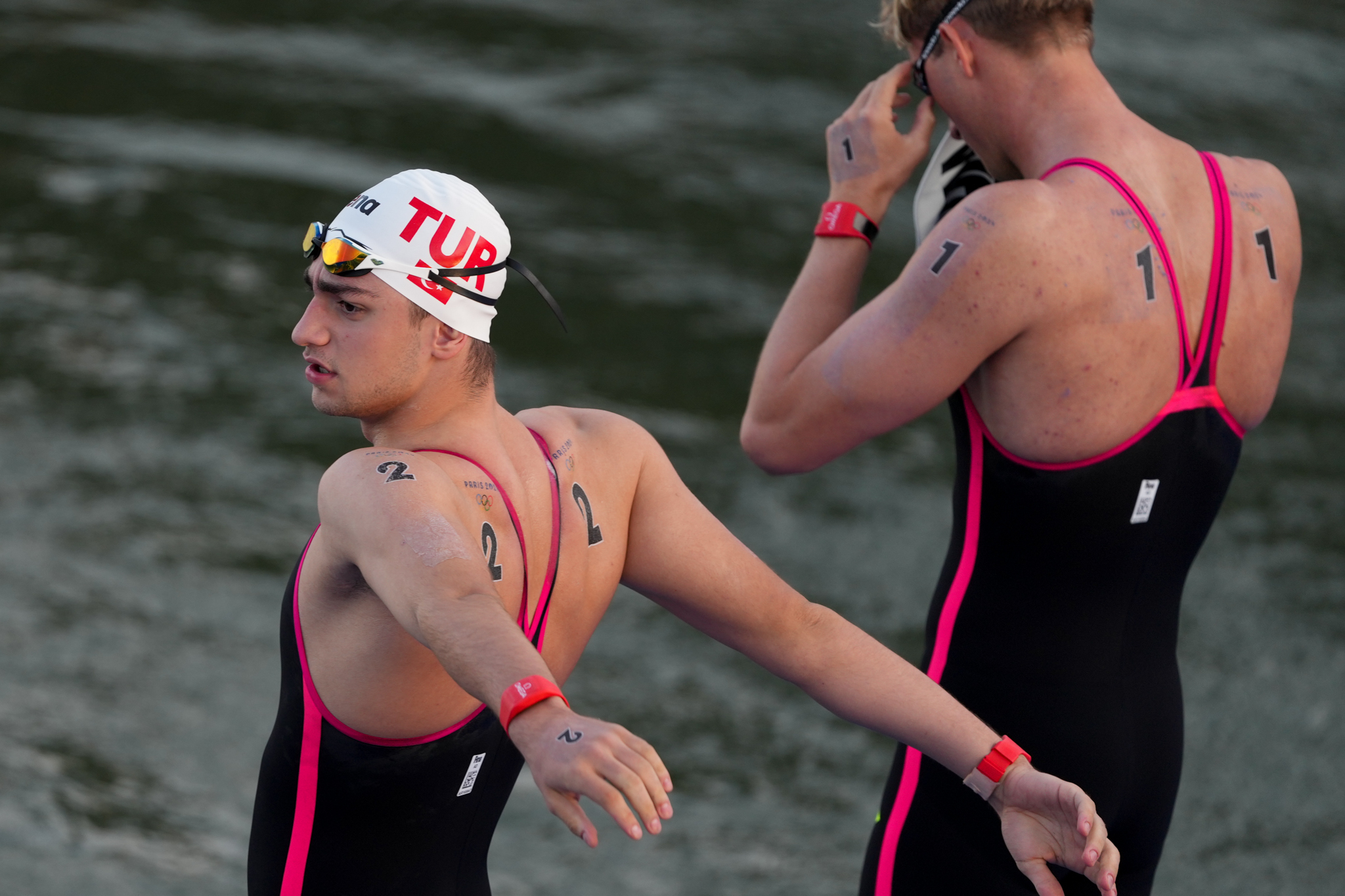 Emir Batur Albayrak competes in Marathon Swimming - Men's 10km at the Olympic Games Paris 2024 in Paris, France, on August 9, 2024 | Source: Getty Images