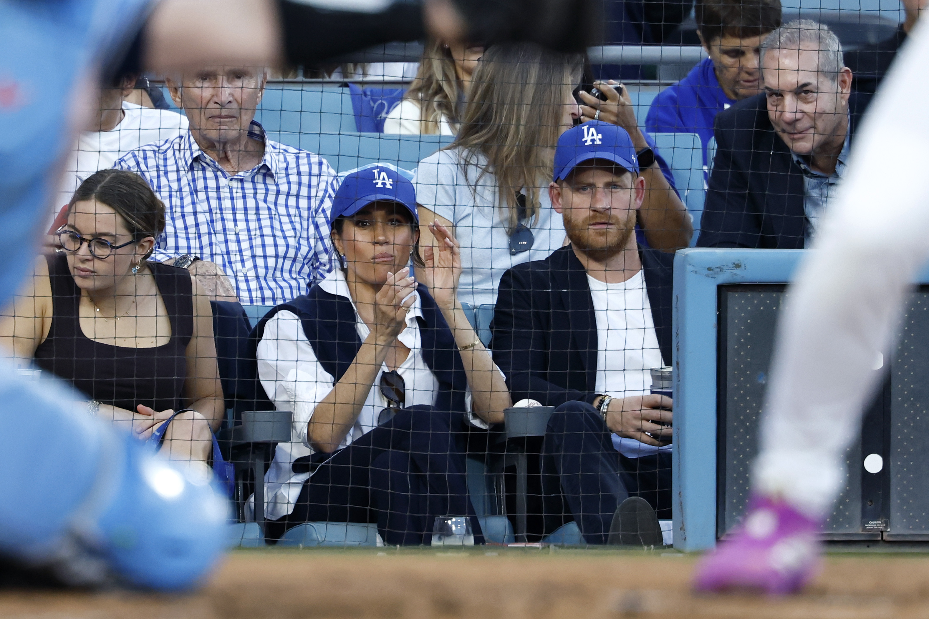 Meghan Markle and Prince Harry during Game Four of the 2025 World Series between the Toronto Blue Jays and the Los Angeles Dodgers in California on October 28, 2025. | Source: Getty Images