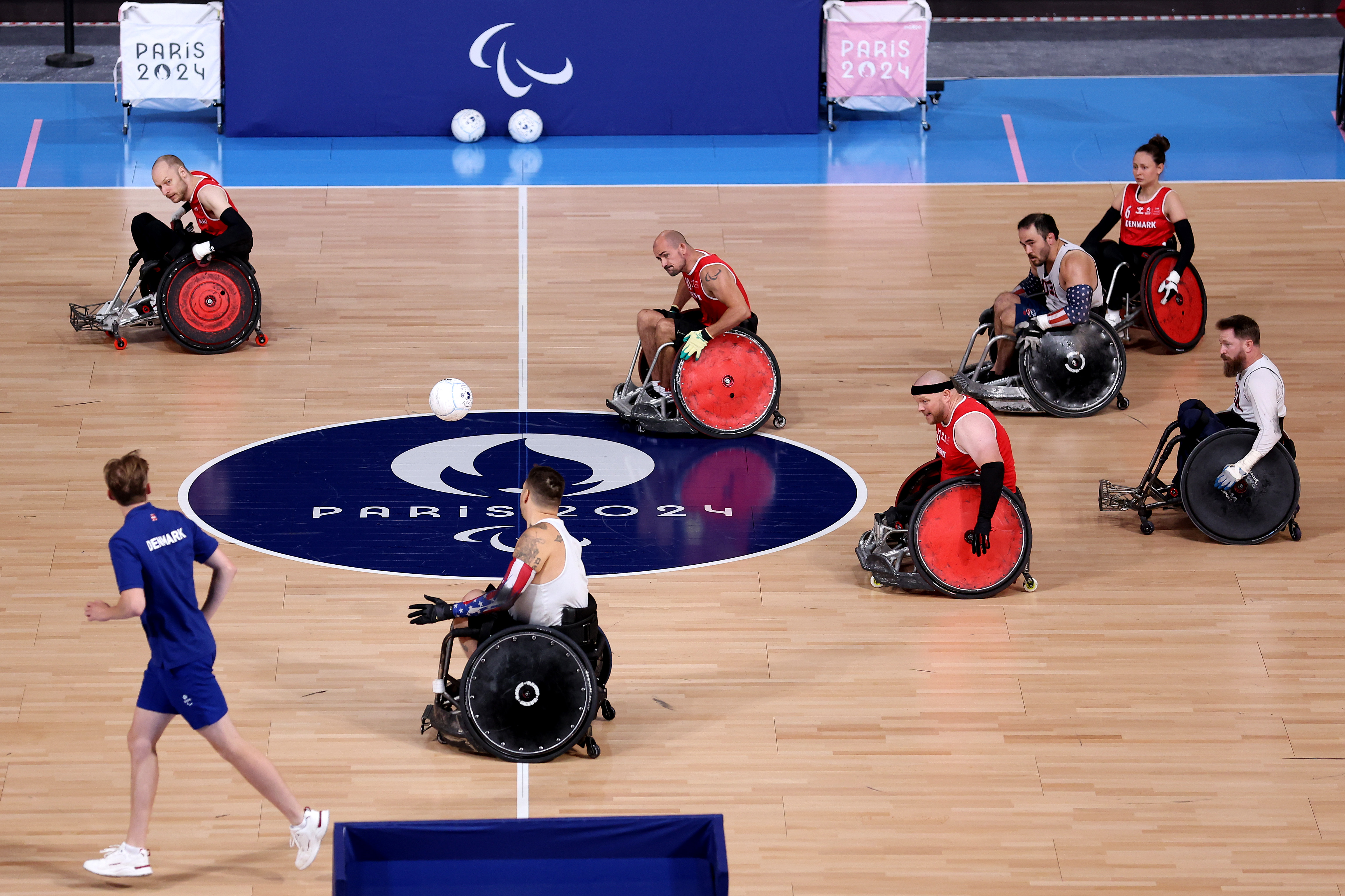 Team USA playing wheelchair rugby scrimmage against Team Denmark in Paris, France on August 25, 2024 | Source: Getty Images