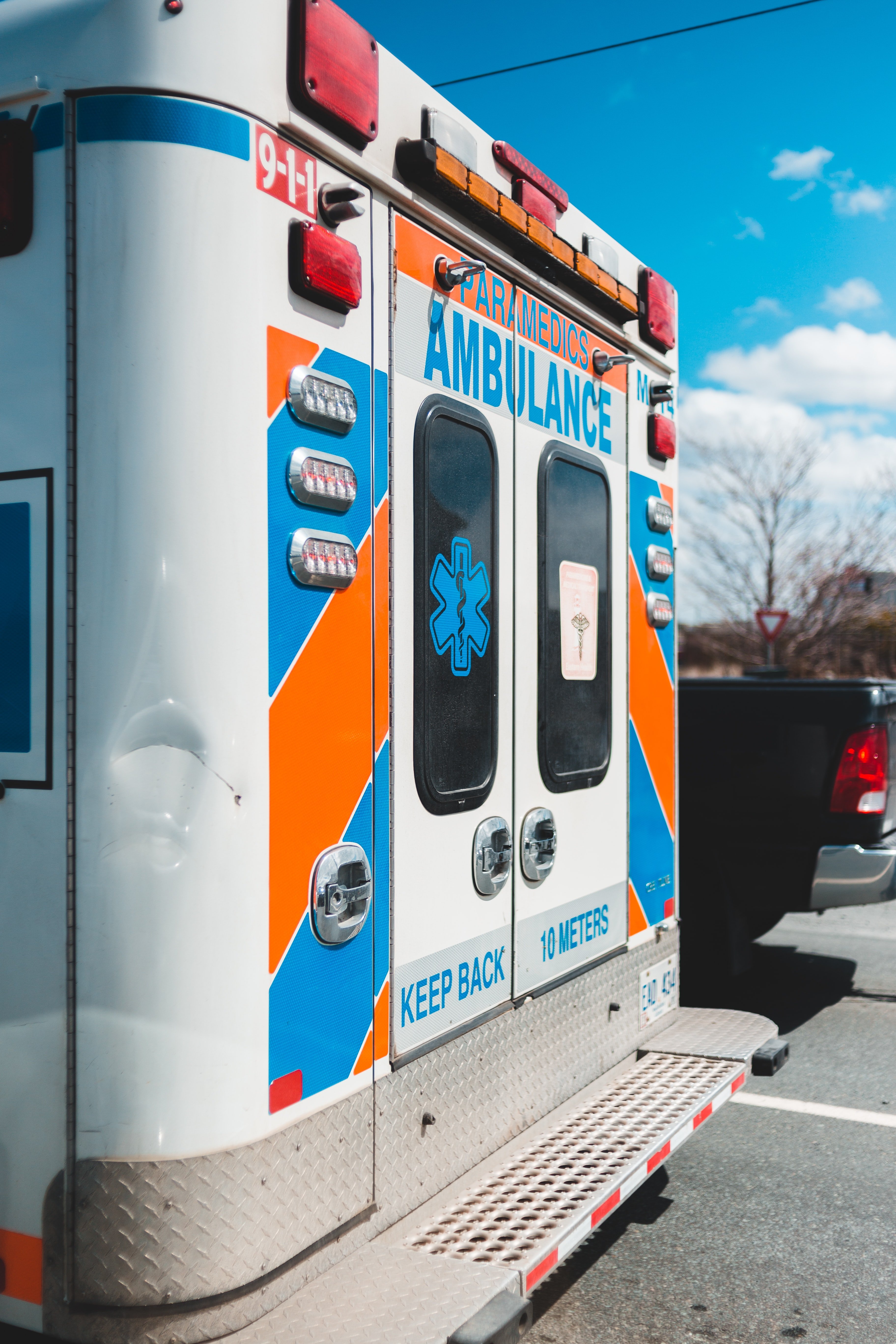 An ambulance parked in front of his house. | Source: Unsplash