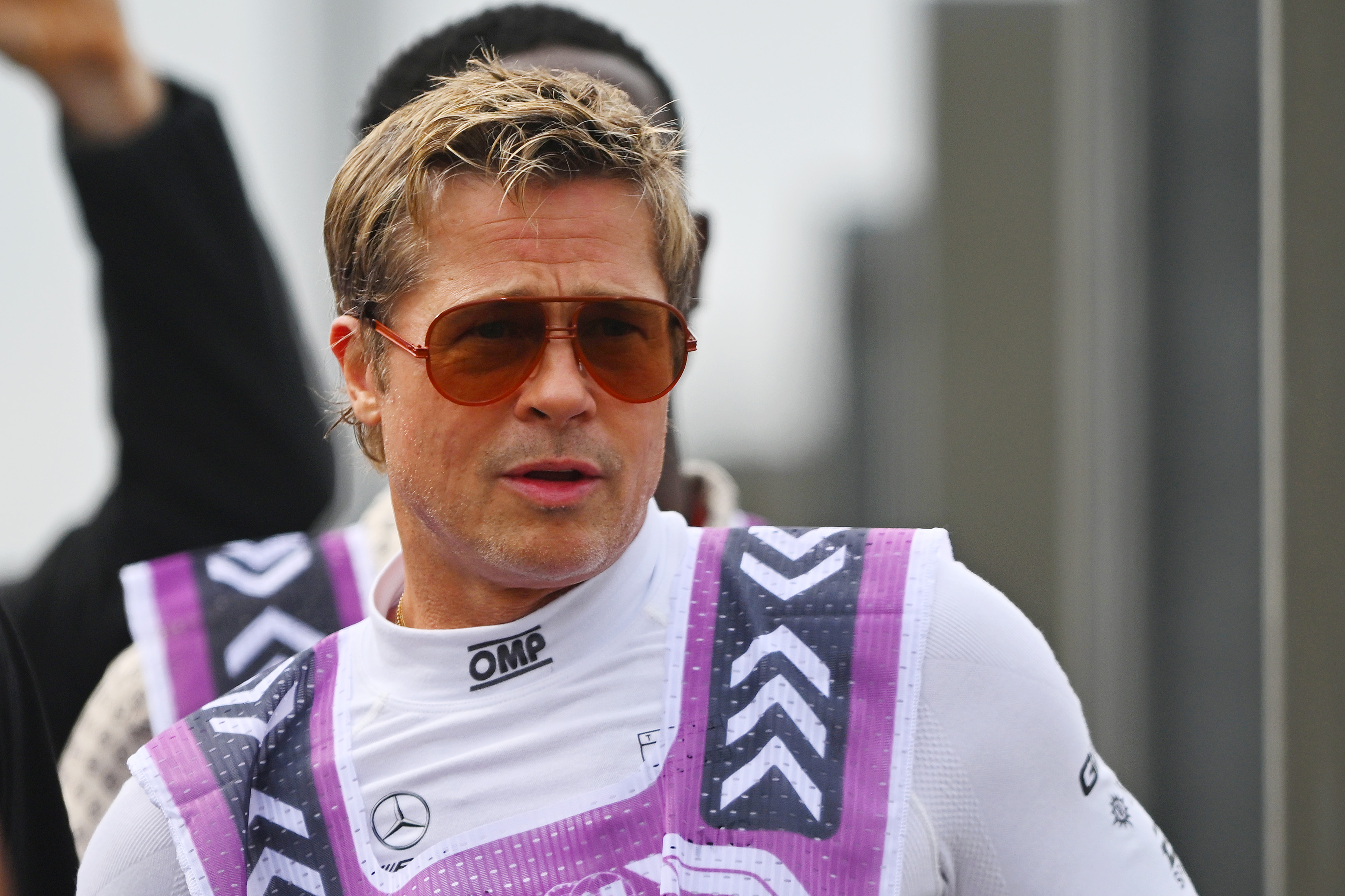 Brad Pitt, star of the upcoming Formula One based movie, F1, looks on in the pitlane during practice ahead of the F1 Grand Prix of Belgium at Circuit de Spa-Francorchamps on July 26, 2024 in Spa, Belgium | Source: Getty Images