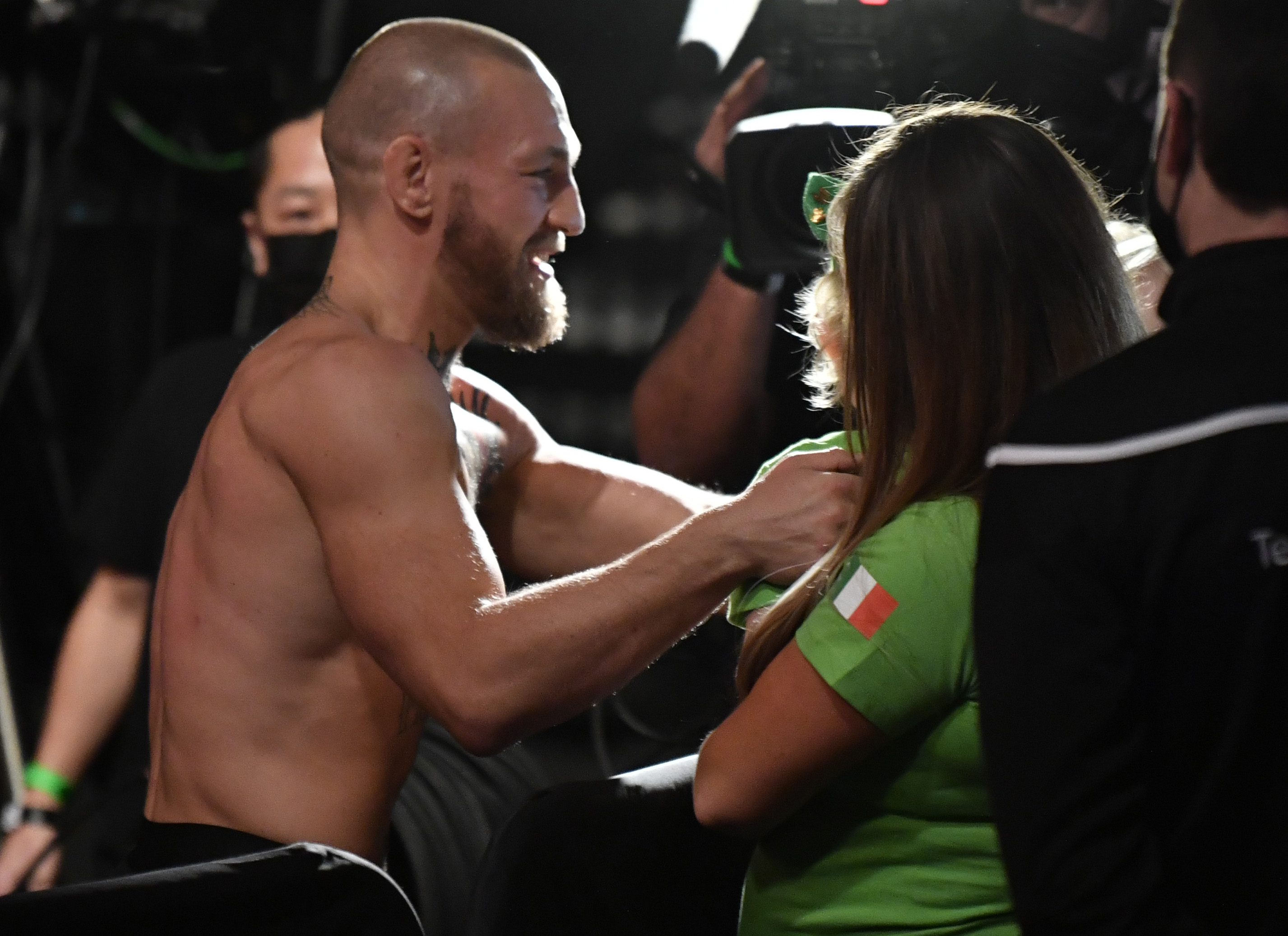 Conor McGregor and Dee Devlin at Etihad Arena on UFC Fight Island on January 22, 2021, in Abu Dhabi, United Arab Emirates. | Source: Getty Images
