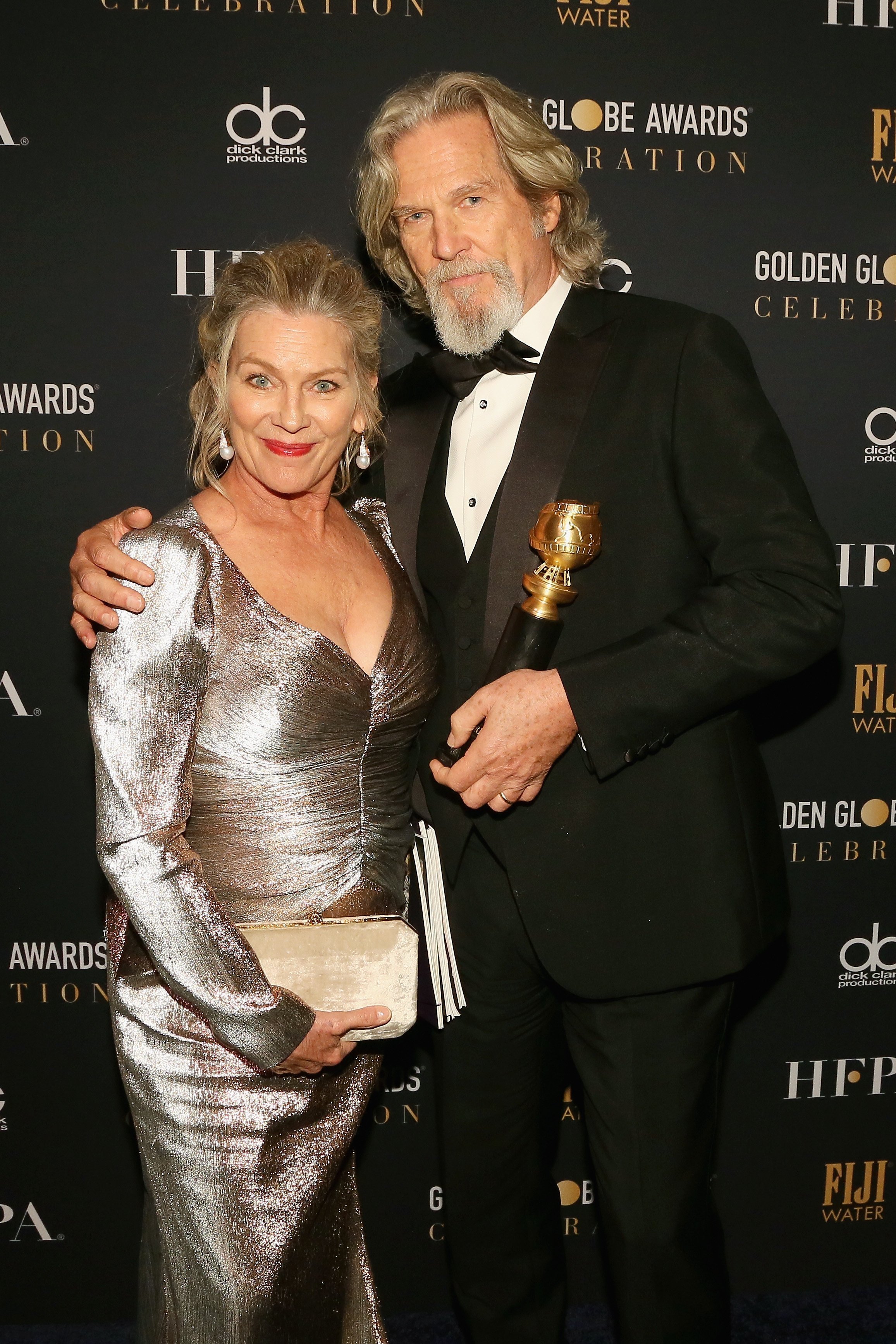 Jeff Bridges and Susan Geston attend FIJI Water at the 76th Annual Golden Globe Awards Celebration on January 6, 2019, in Los Angeles, California. | Source: Getty Images.