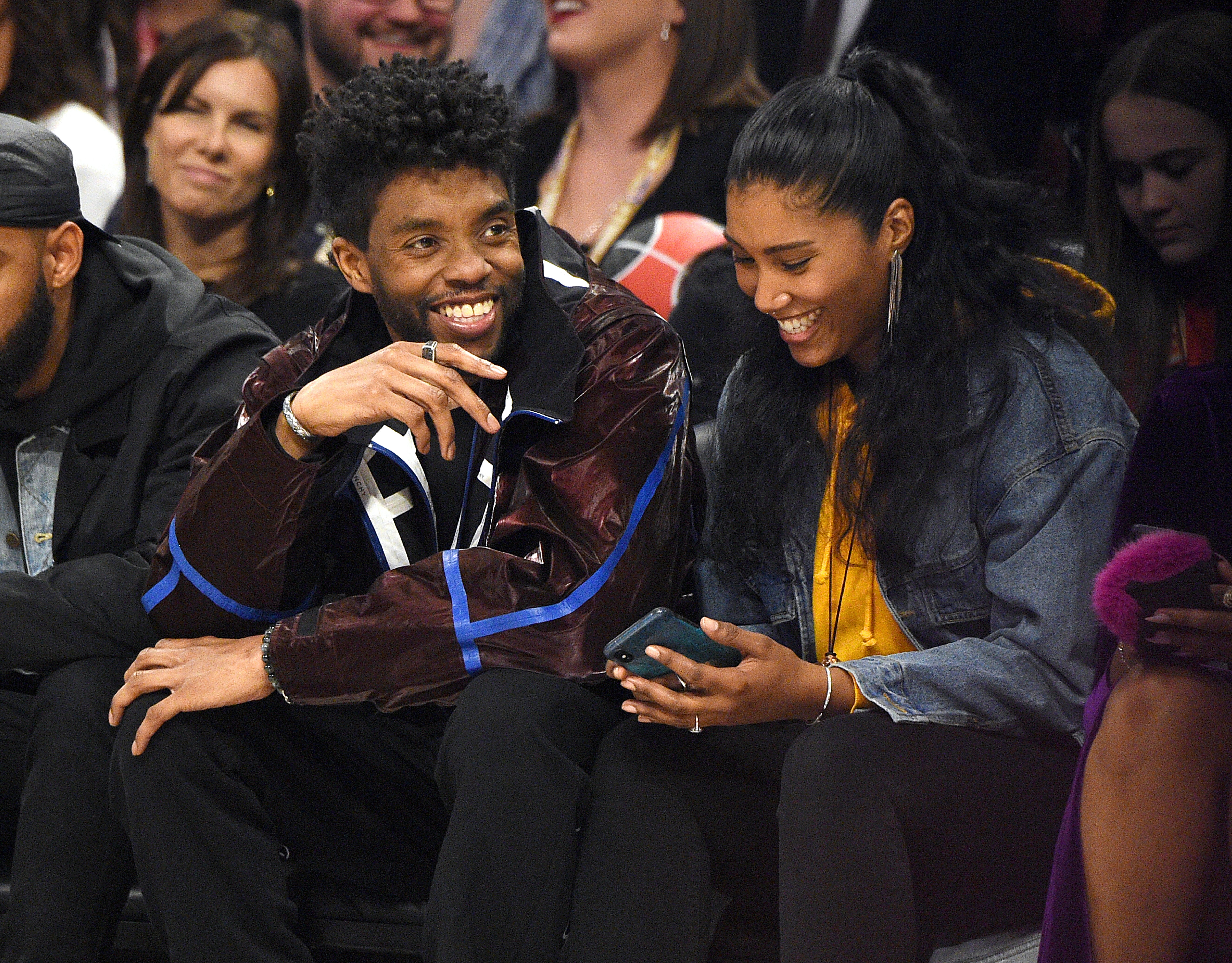 Chadwick Boseman and Taylor Ledward at the 69th NBA All-Star Game at United Center on February 16, 2020 in Chicago, Illinois.|Source: Getty Images