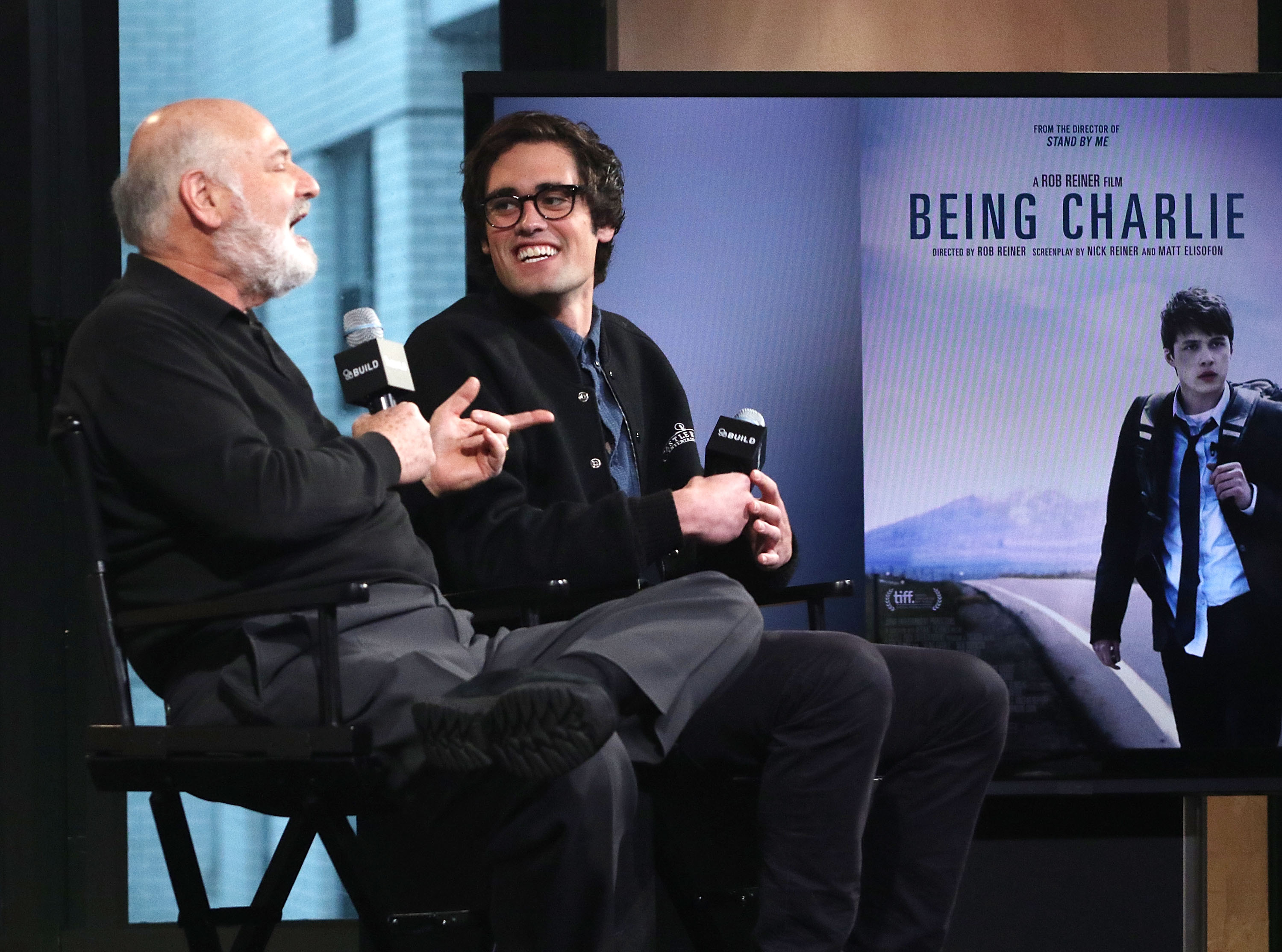 Rob Reiner and Nick Reiner attend AOL Build Speaker Series at AOL Studios In New York on May 4, 2016