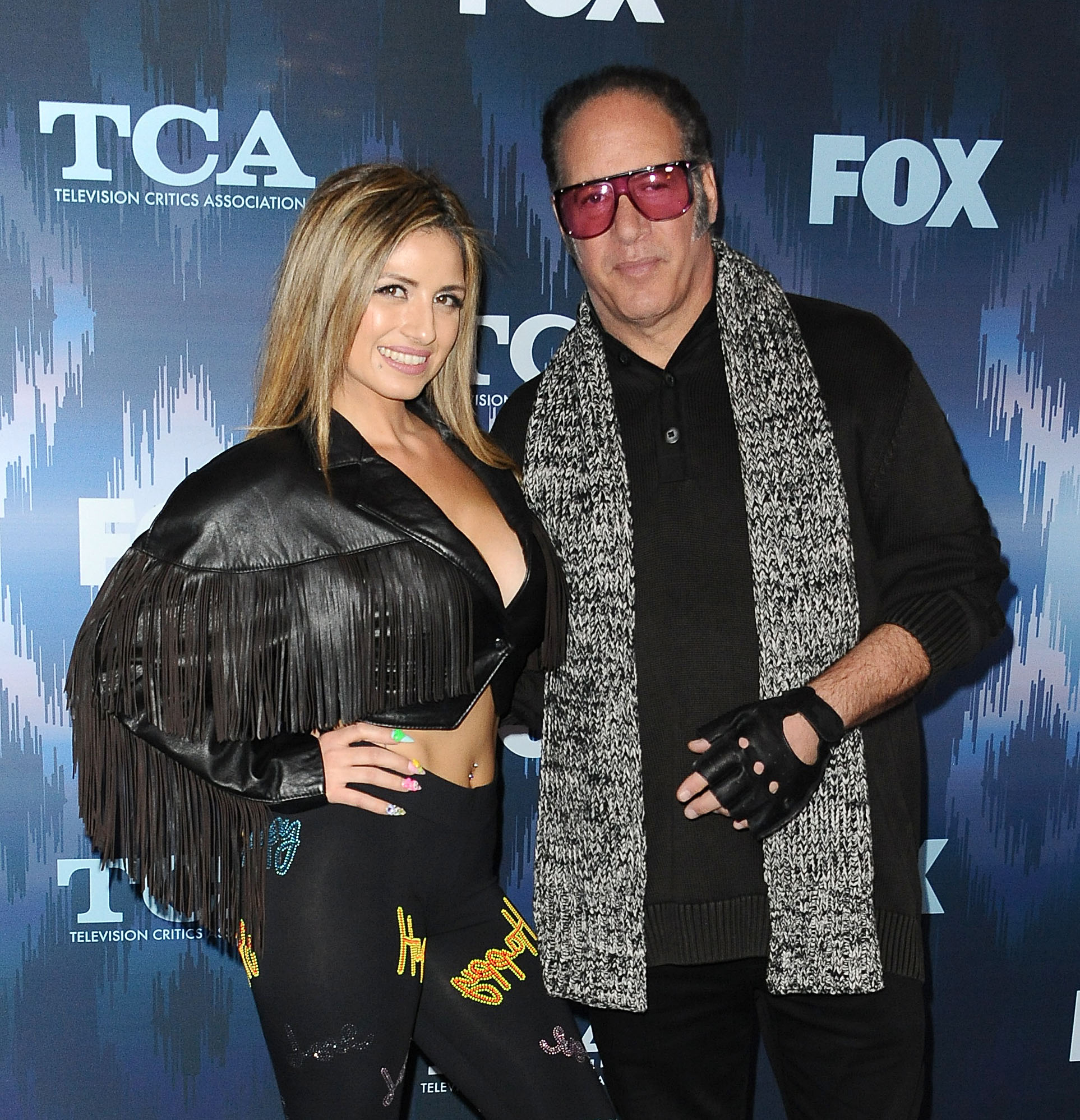 Valerie Vasquez and Andrew Dice Clay at the 2017 FOX All-Star Party on January 11, 2017, in Pasadena, California. | Source: Getty Images
