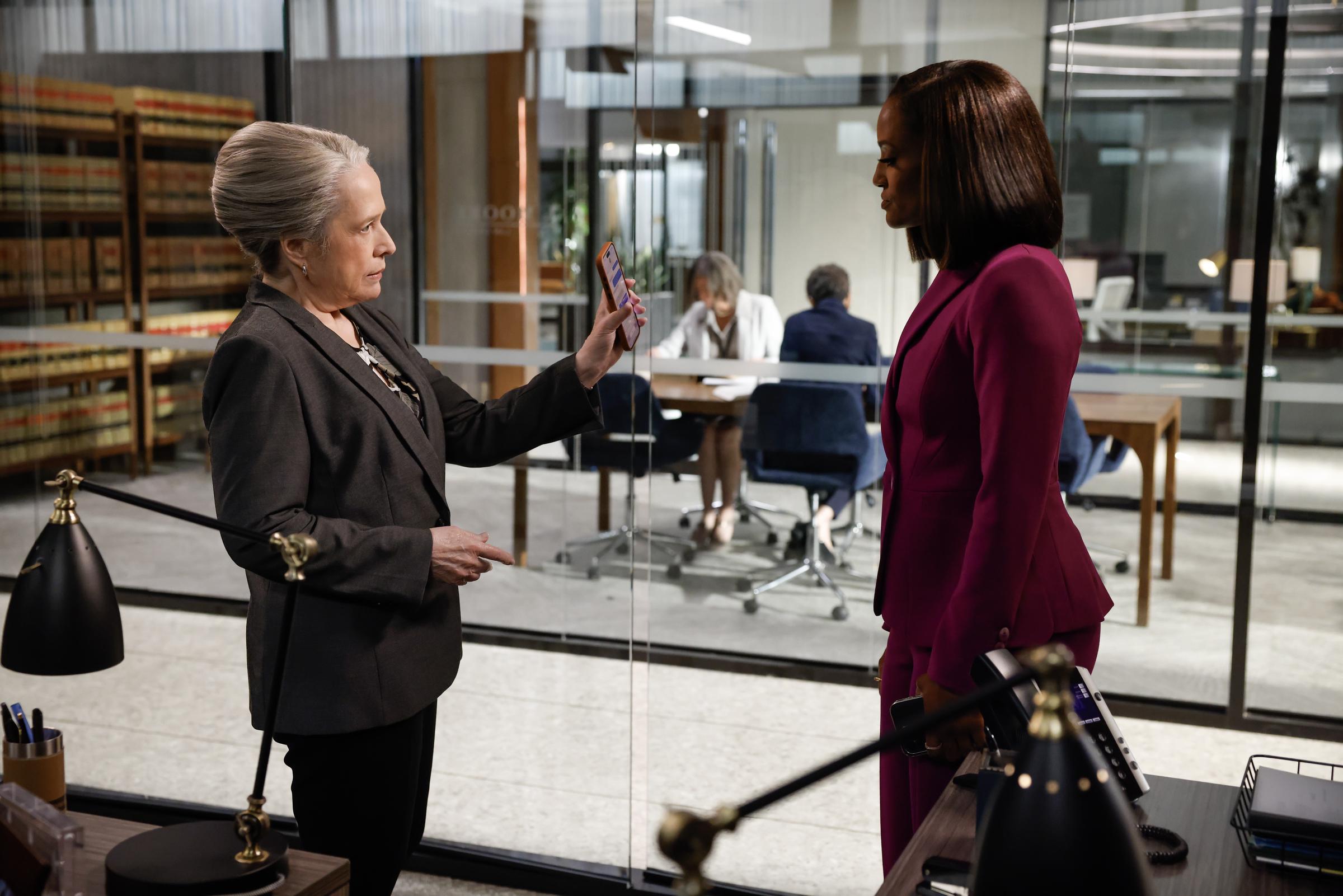 Kathy Bates is seen in an episode on "Matlock" on October 30, 2025. | Source: Getty Images