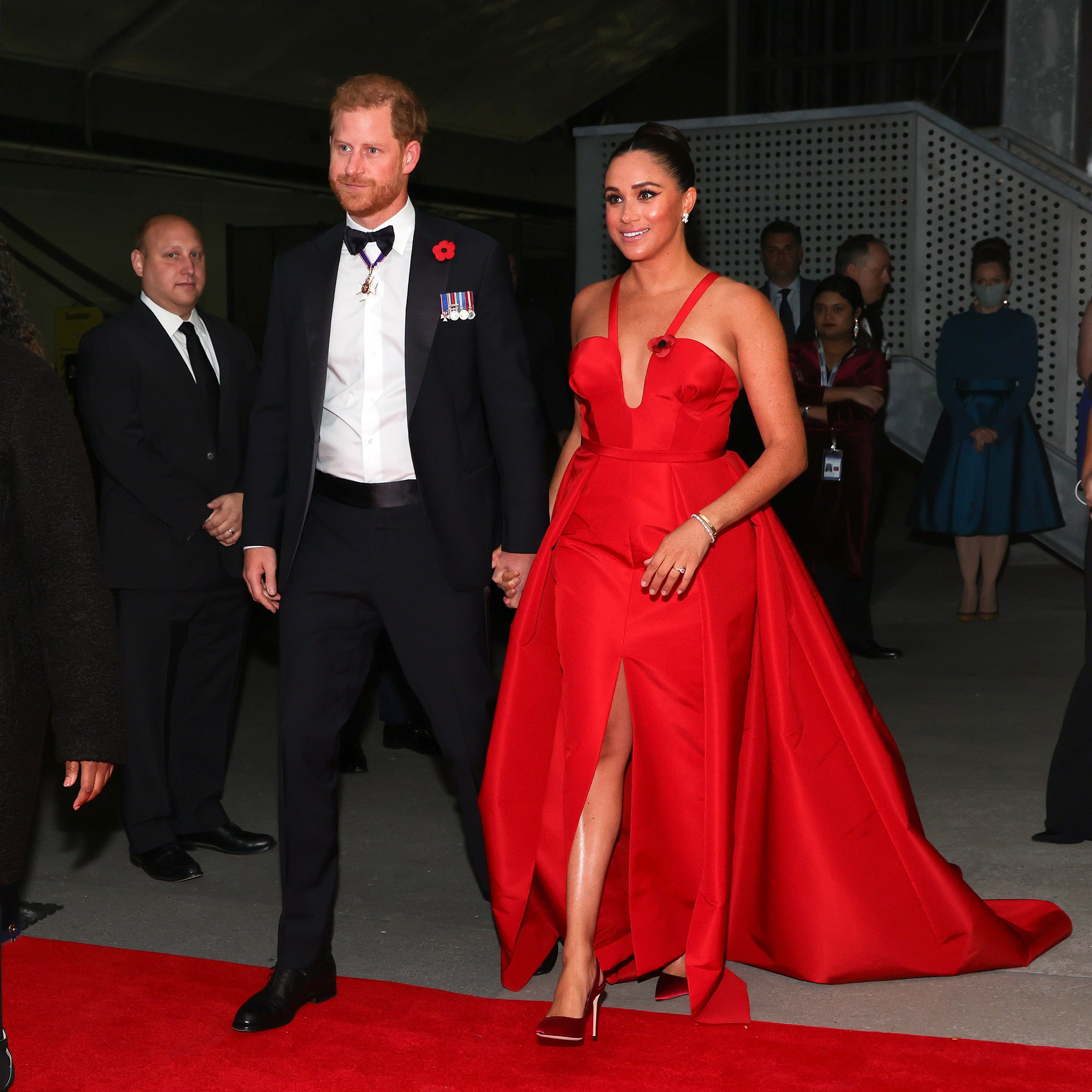 Prince Harry and Meghan at the 2021 Salute To Freedom Gala at Intrepid Sea-Air-Space Museum on November 10, 2021, in New York | Photo: Getty Images