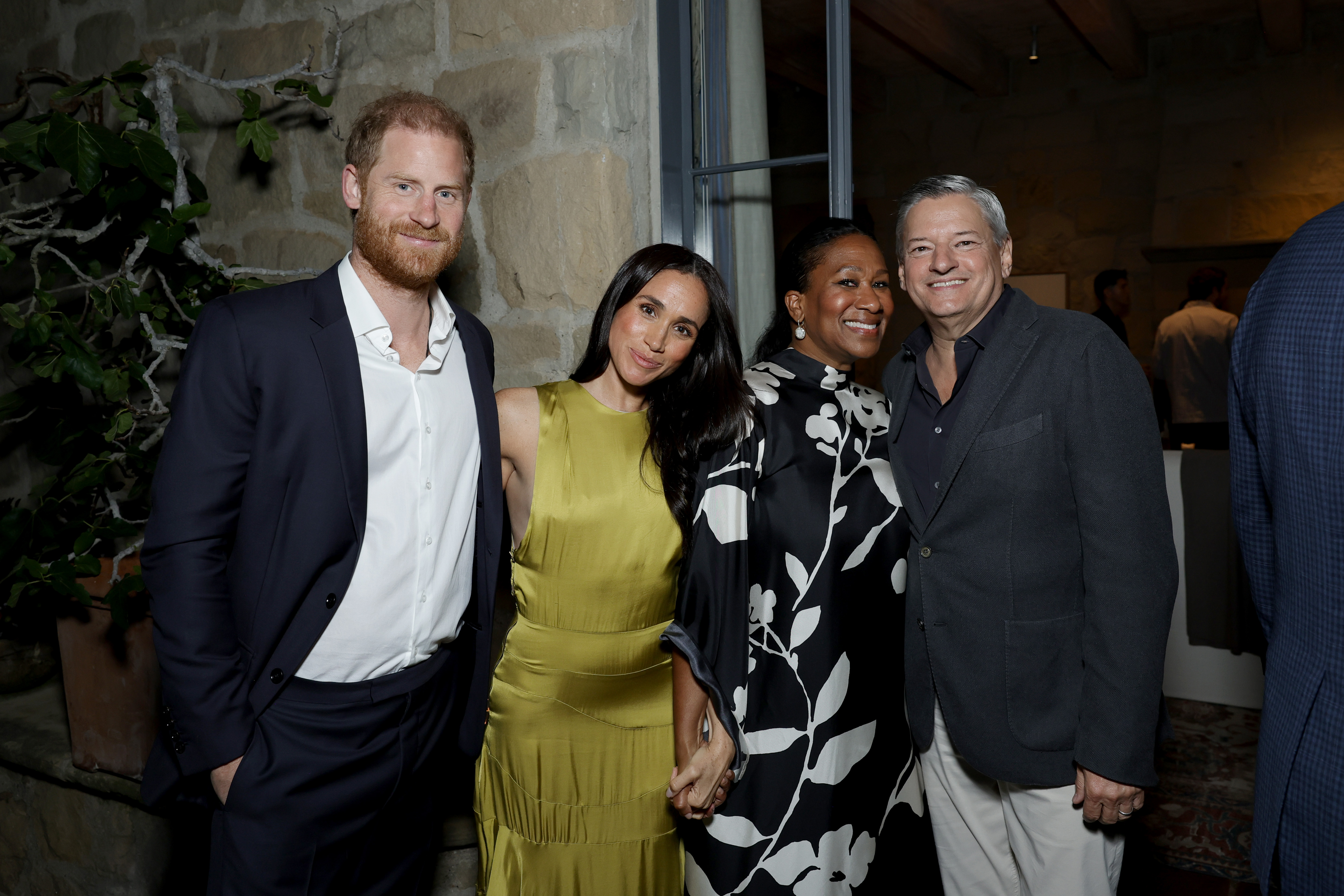 Prince Harry, Meghan Markle, Nicole Avant, and Ted Sarandos attend Netflix's "BEEF" season 2 Montecito Tastemaker on April 10, 2026 in Montecito, California. | Source: Getty Images