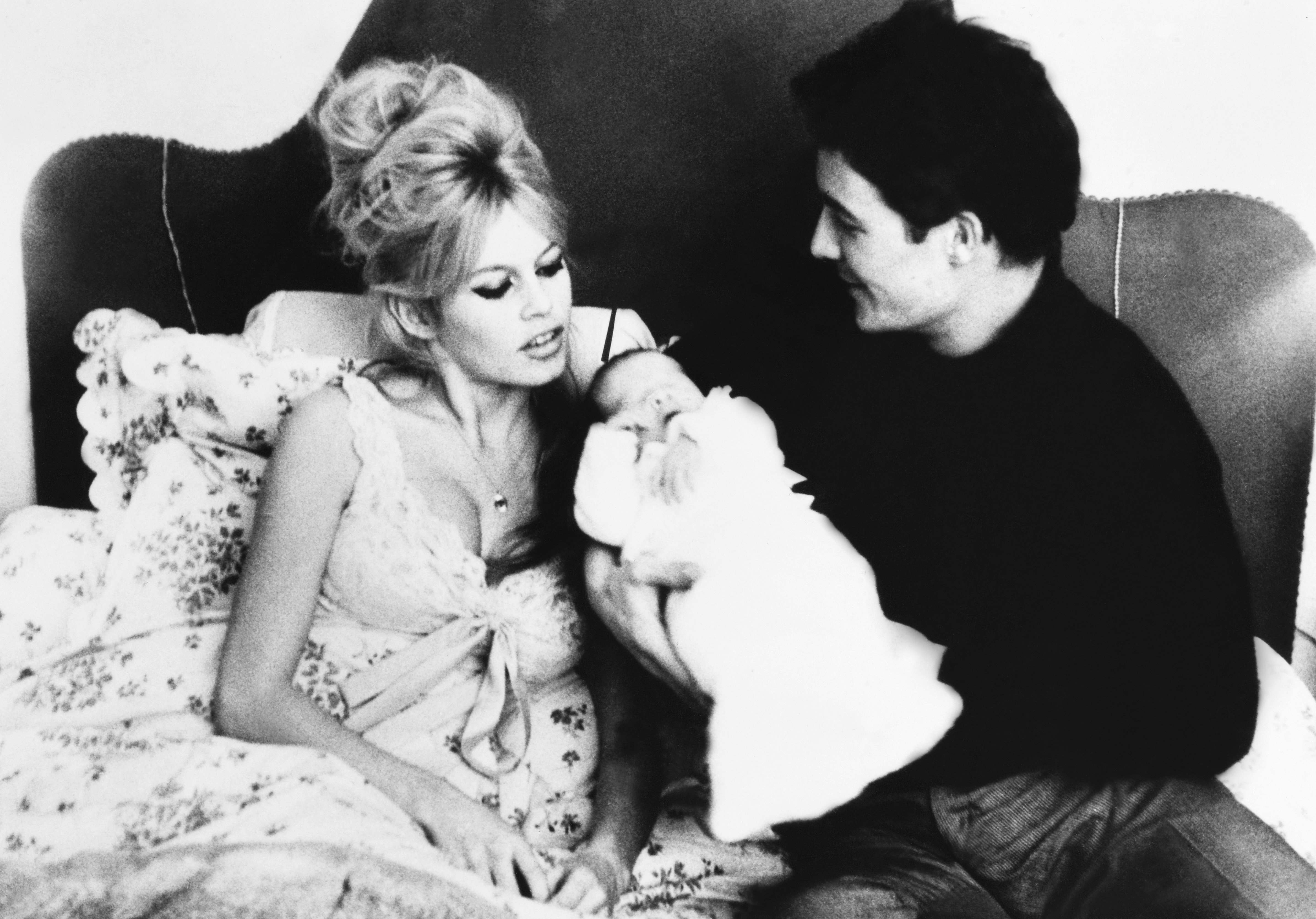 Brigitte Bardot, Jacque Charrier and their son Nicolas photographed in 1960. | Source: Getty Images