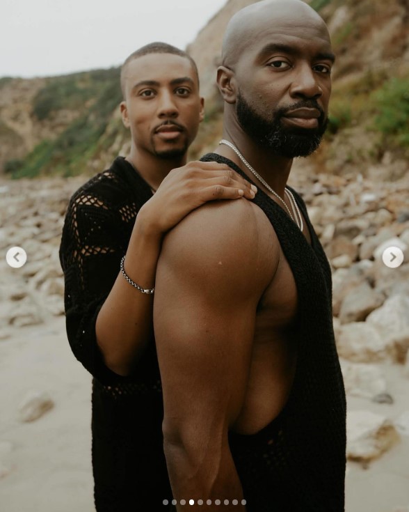 Greg Mathis Jr. and Elliott Cooper posing for their engagement announcement photoshoot in an image uploaded on July 19, 2024 | Source: Instagram/gregmathisjr