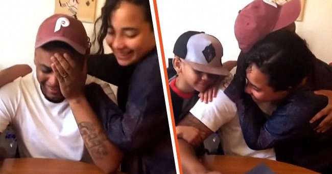 A picture of Alexa Figueroa and her brother Noah, embracing Gus Roman | Photo:  youtube.com/InsideEdition