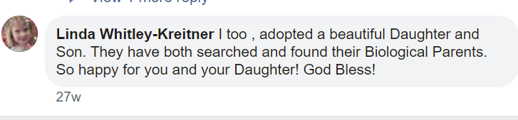 Kommentar einer Nutzerin zu Jeannine Schaefers Beitrag über das Suchen und Finden ihrer Tochter. | Quelle: Facebook.com/jeannine.schaefer.1