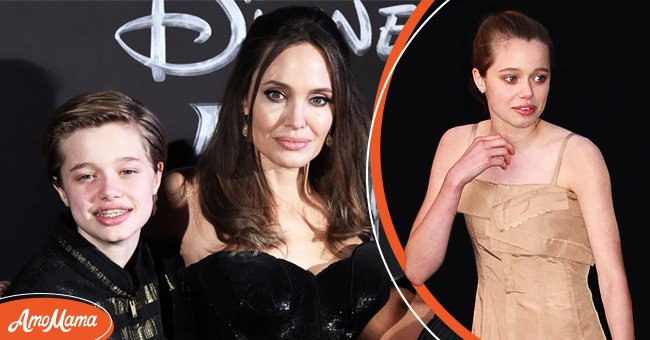  Angelina Jolie and Zahara Marley Jolie-Pitt attend the European premiere of the movie "Maleficent Mistress Of Evil" at Auditorium della Conciliazione in Rome on October 07, 2019 [left]. Shiloh Jolie-Pitt at the Los Angeles Premiere of Marvel Studios' "Eternals" on October 18, 2021 in Los Angeles, California [right]  | Photo: Getty Images