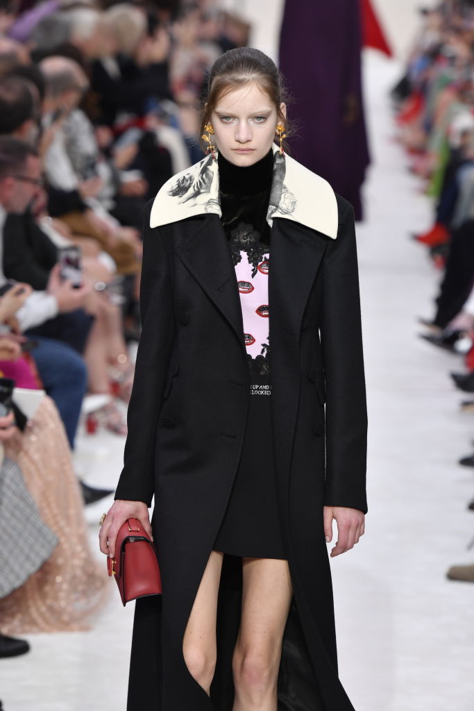 A model on the runway at Valentino RTW Fall 2019, photographed in Paris on March 3, 2019 | Source: Getty Images