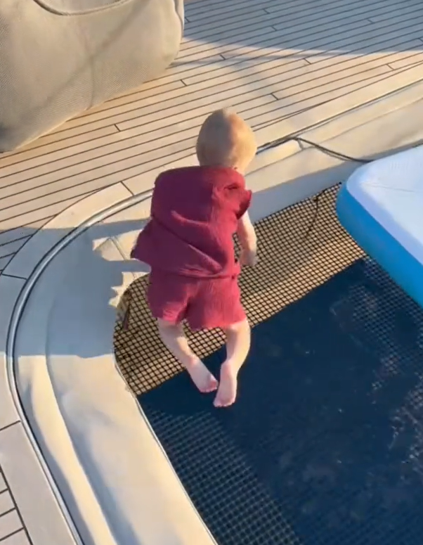 Screenshot of Paris Hilton's video showing Phoenix on a catamaran ride | Source: TikTok/parishilton