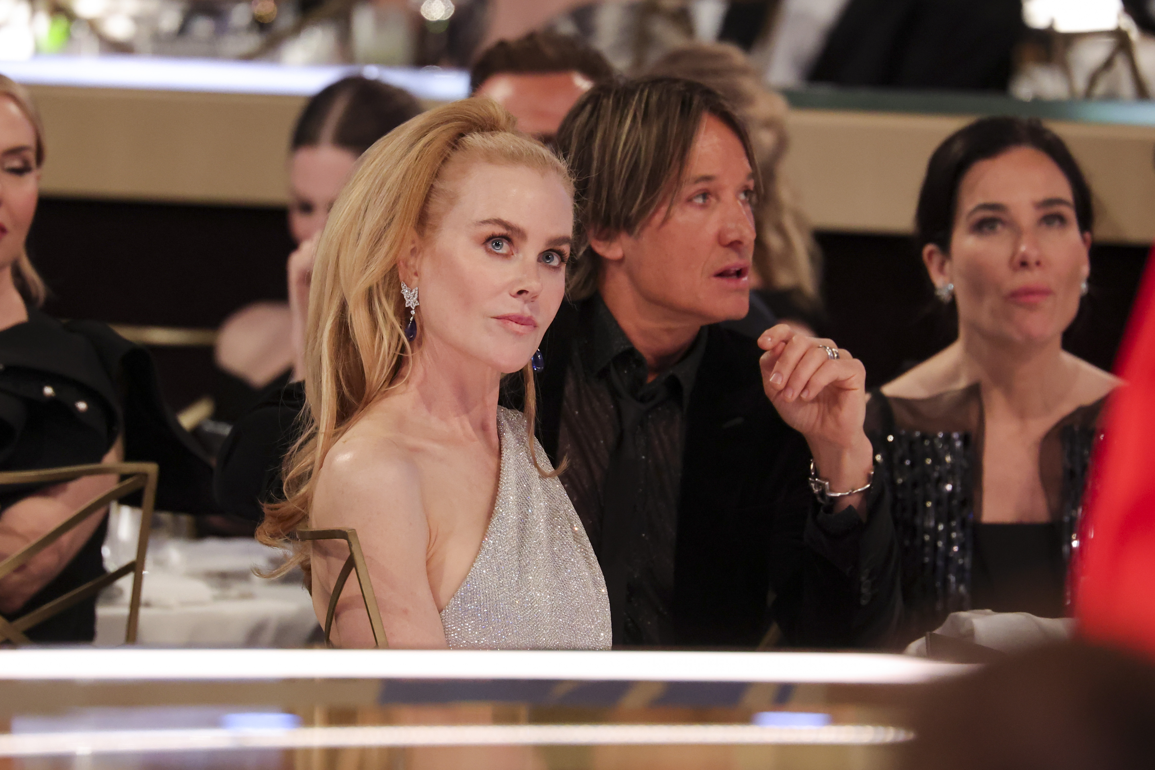 Nicole Kidman and Keith Urban are seen during the 82nd Annual Golden Globes held on January 5, 2025, in Beverly Hills, California | Source: Getty Images