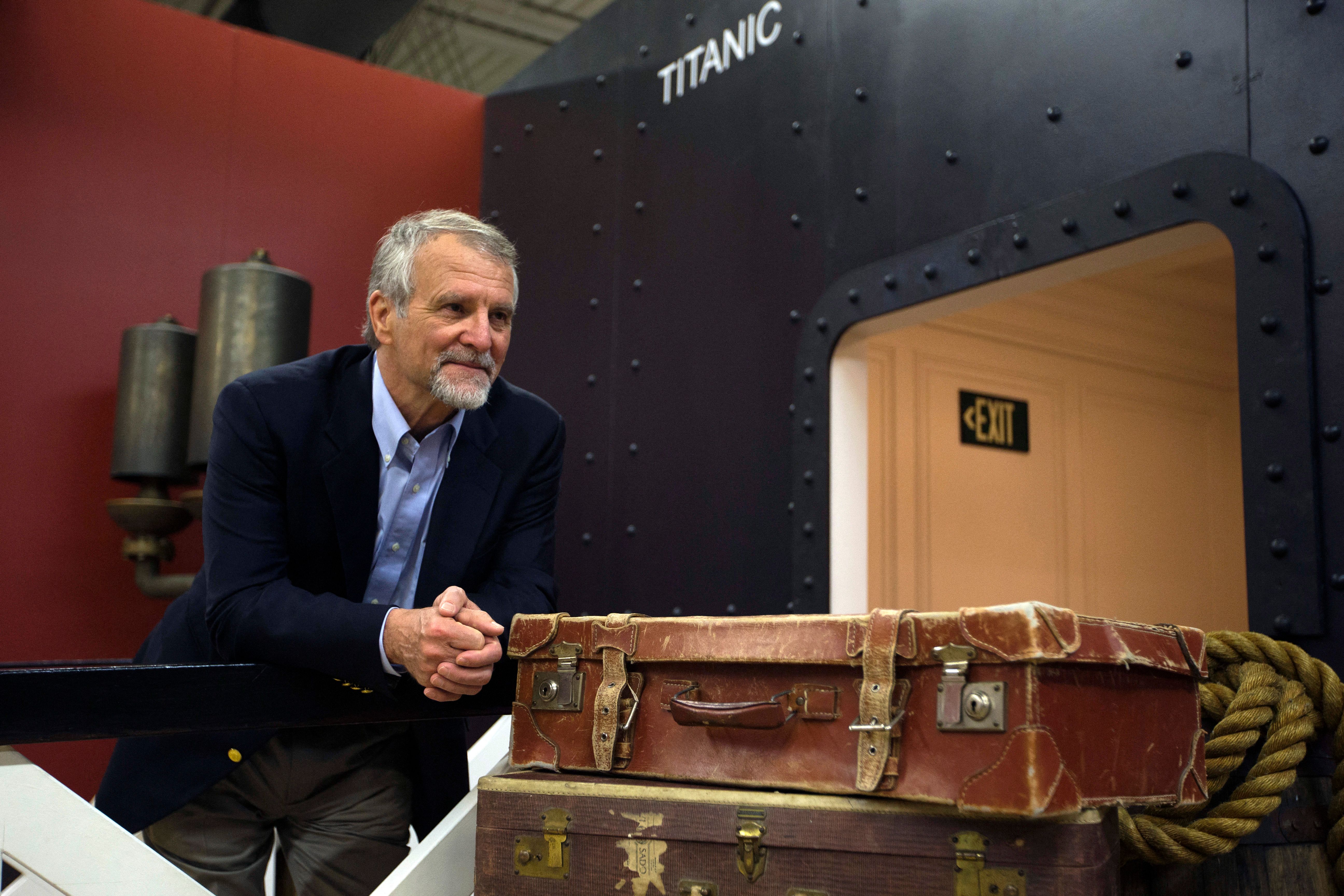 Paul-Henri Nargeolet poses in the Titanic exhibition in Paris in 2013 | Source: Getty Images