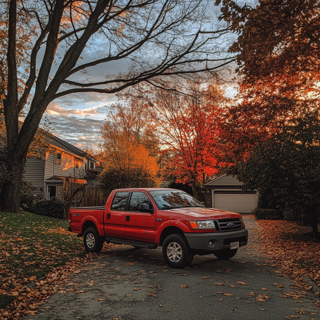 A truck parked in a driveway | Source: Midjourney