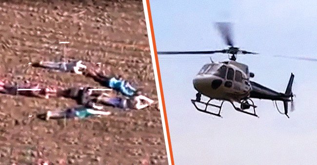 A group of Capel kids formed a human arrow in the field, pointing the police helicopter in the direction of fleeting suspects. | Photo: youtube.com/afterthefox7 | youtube.com/ABCNews