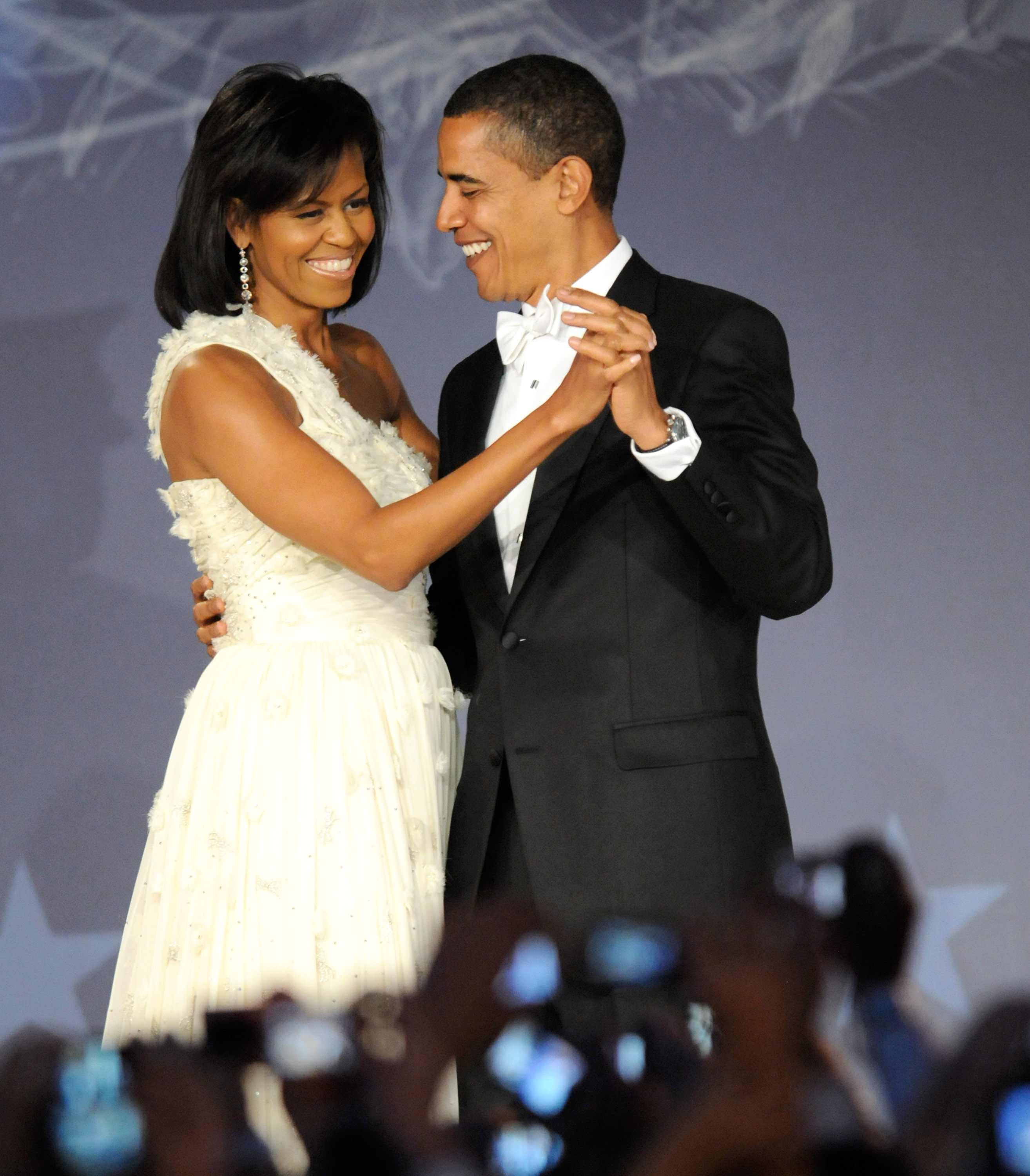 Michelle and Barack Obama during The Inaugural Ball at the Washington Hilton on January 20, 2009, in Washington, D.C.