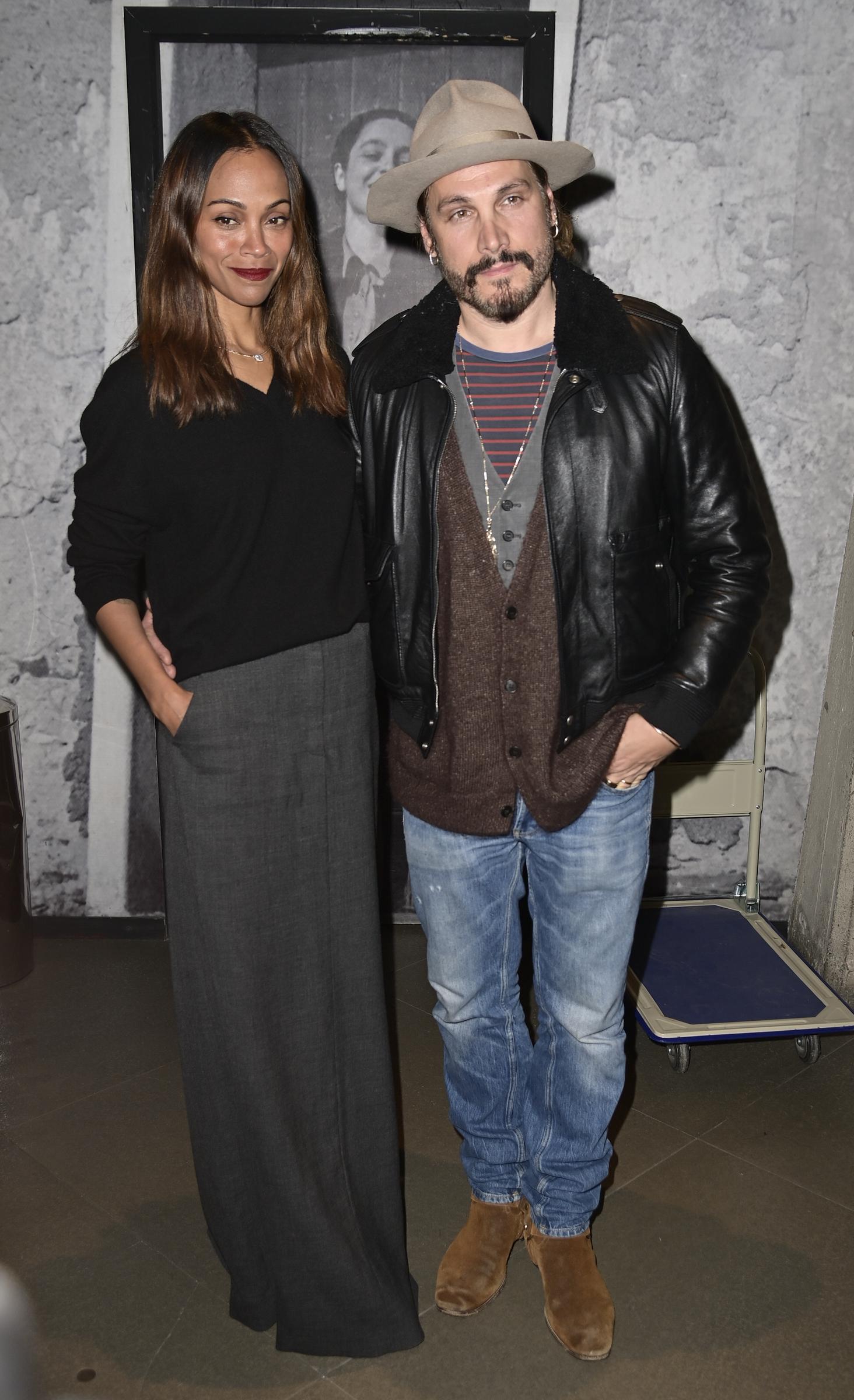 Zoe Saldaña and Marco Perego at the "Emilia Perez" premiere in Turin, Italy on December 2, 2024 | Source: Getty Images