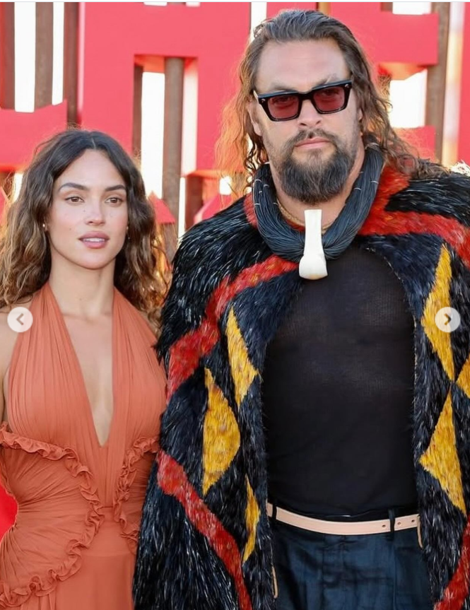 Jason Momoa and Adria Arjona attend an event, from a post dated August 1, 2025. | Source: Instagram/adriaarjona