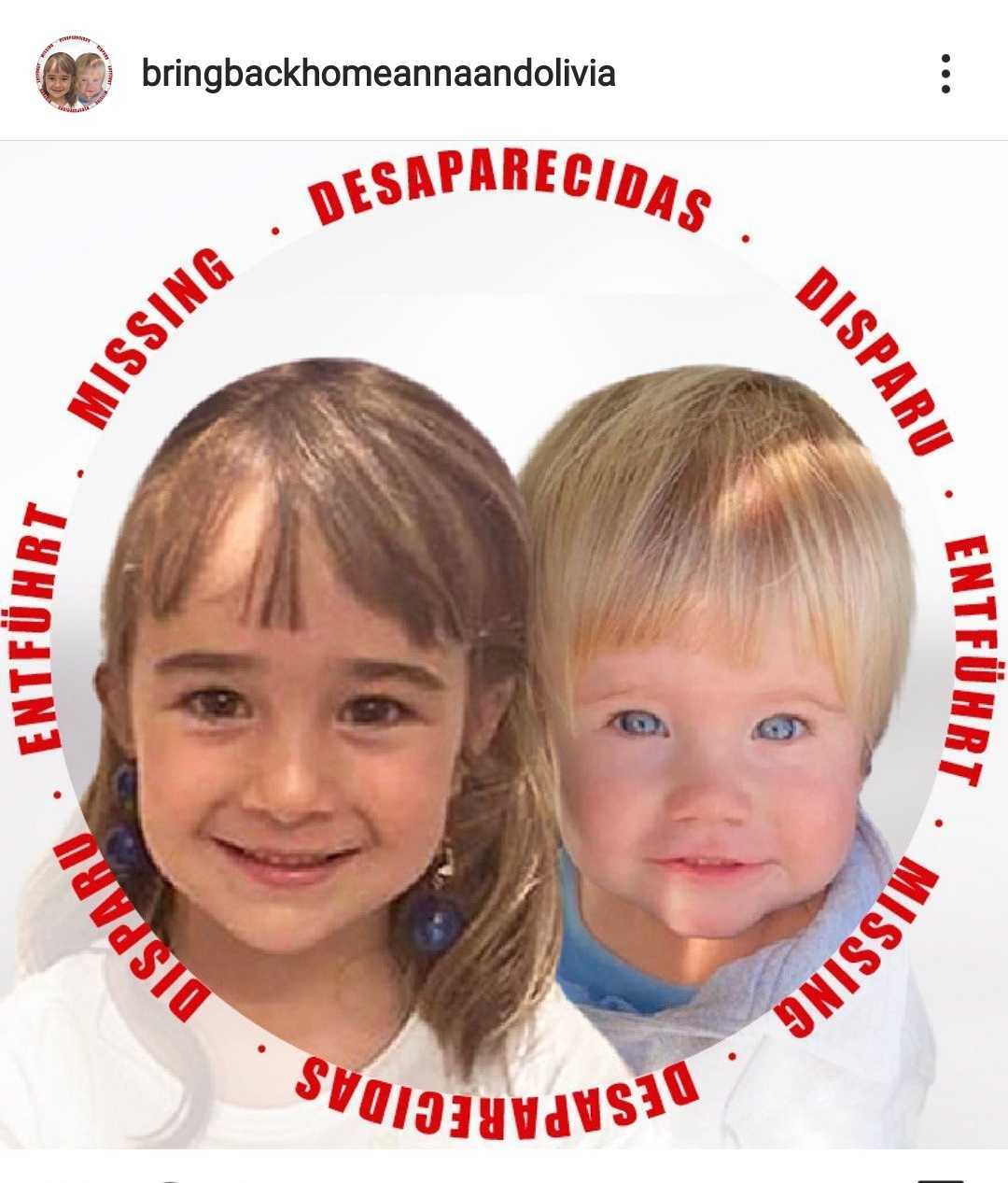 Hermanas Gimeno. | Foto: Captura de pantalla de Instagram/bringbackhomeannaandolivia