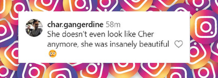 An online user comments on Cher's facial features on a post dated October 15, 2024 | Source: Instagram/enews/