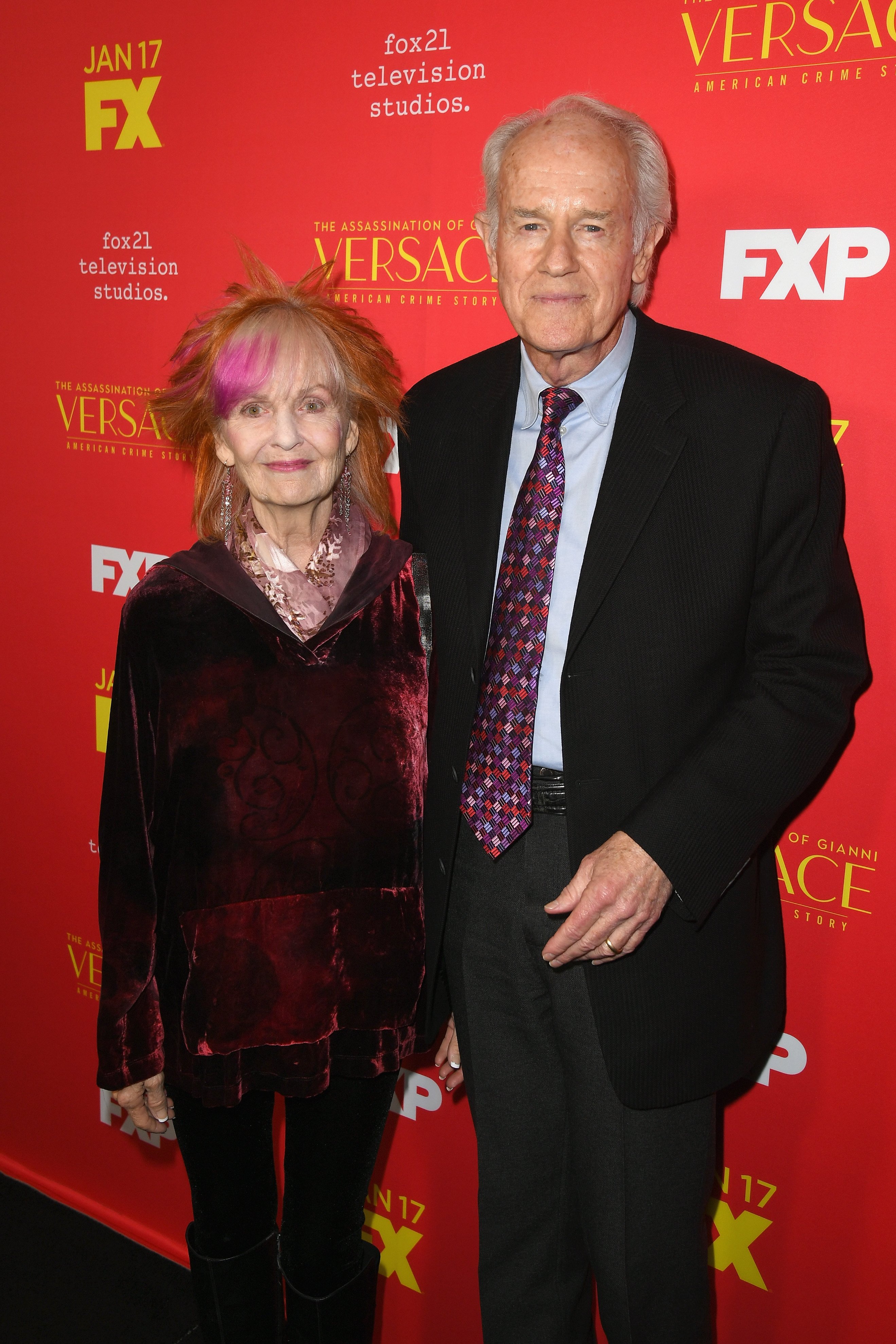 Judy Farrell and actor Mike Farrell during the premiere of "The Assassination Of Gianni Versace: American Crime Story" at ArcLight Hollywood on January 8, 2018 in Hollywood, California. | Source: Getty Images