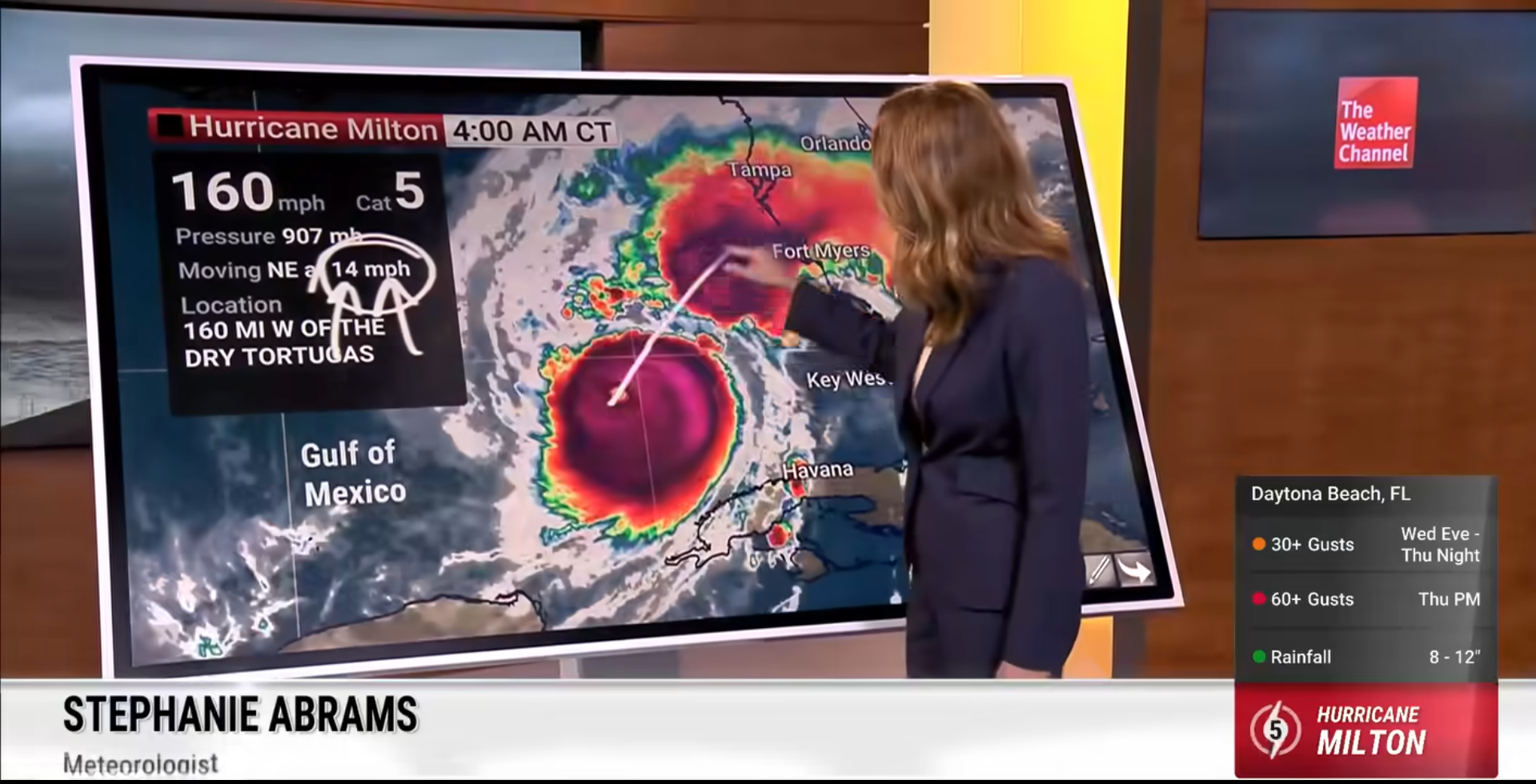 Screenshot showing the movement of Hurricane Milton | Source: Facebook/TheWeatherChannel