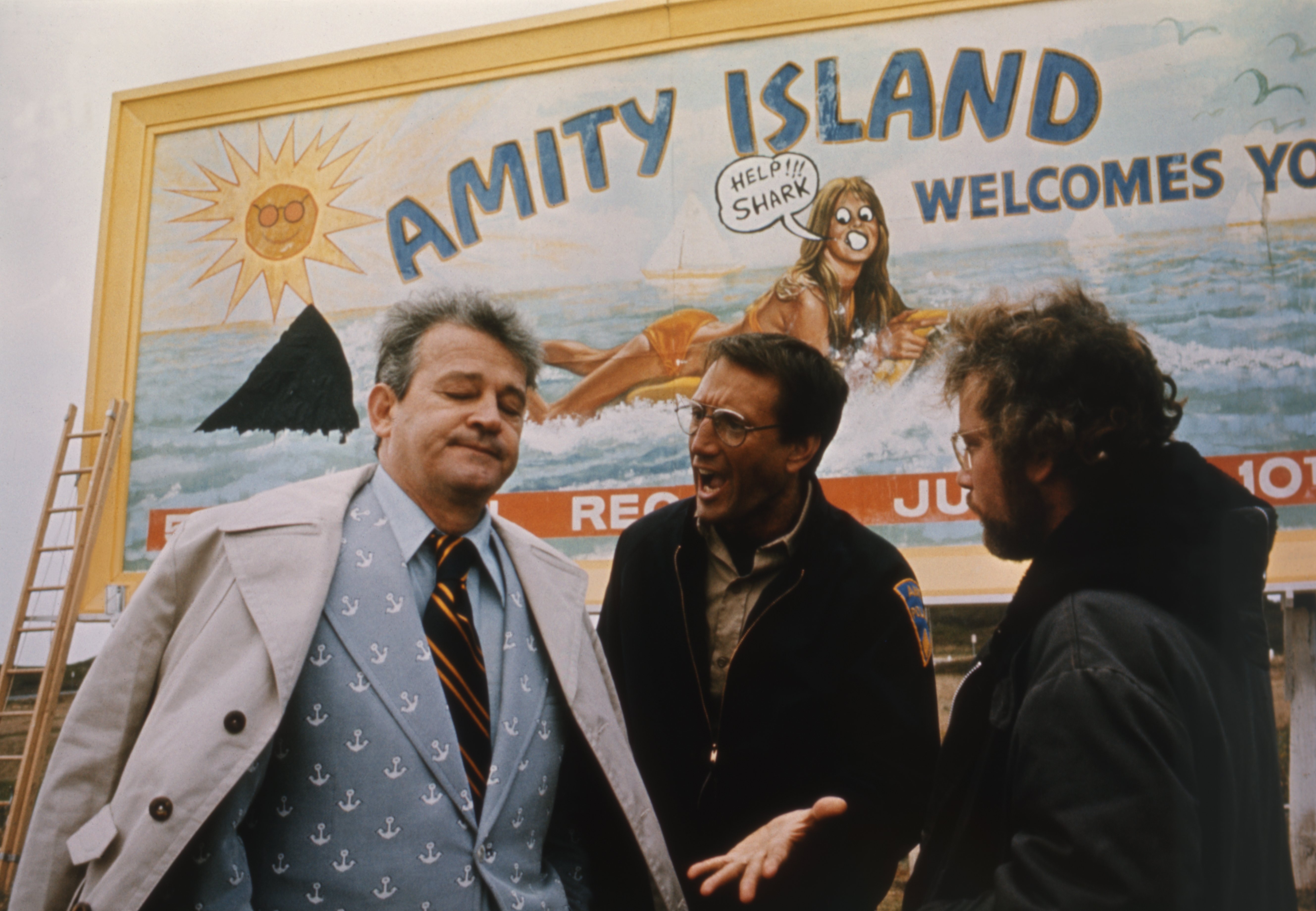 American actors Murray Hamilton, Roy Scheider, and Richard Dreyfuss on the set of Jaws, directed by Steven Spielberg | Photo: Getty Images