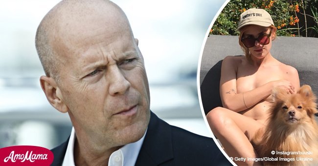 Bruce Willis' 24-year-old daughter Tallulah exposes her tempting body in a sassy pink swimsuit