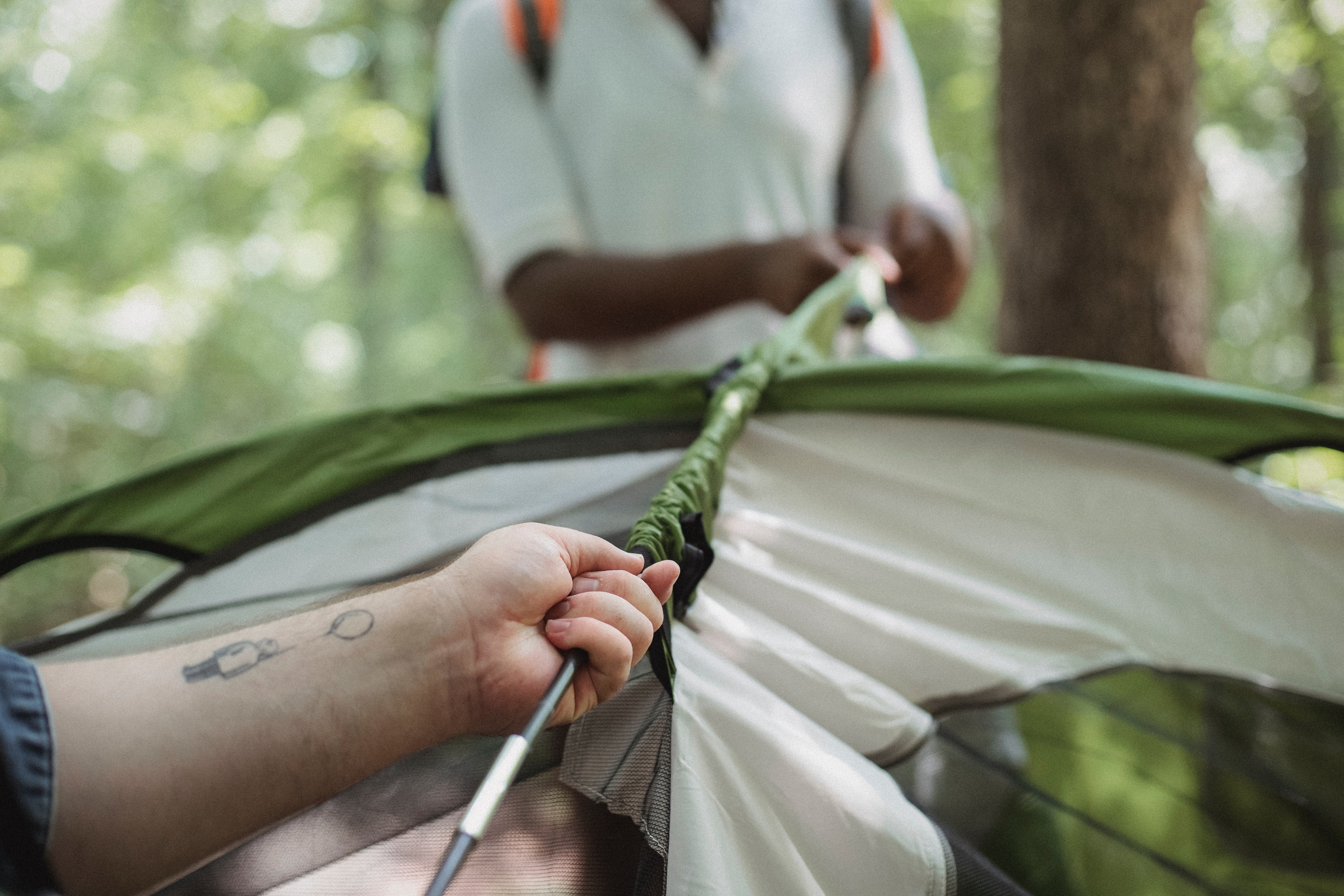 Jonathan and Michael were arguing over who would put the tent up. | Source: Pexels