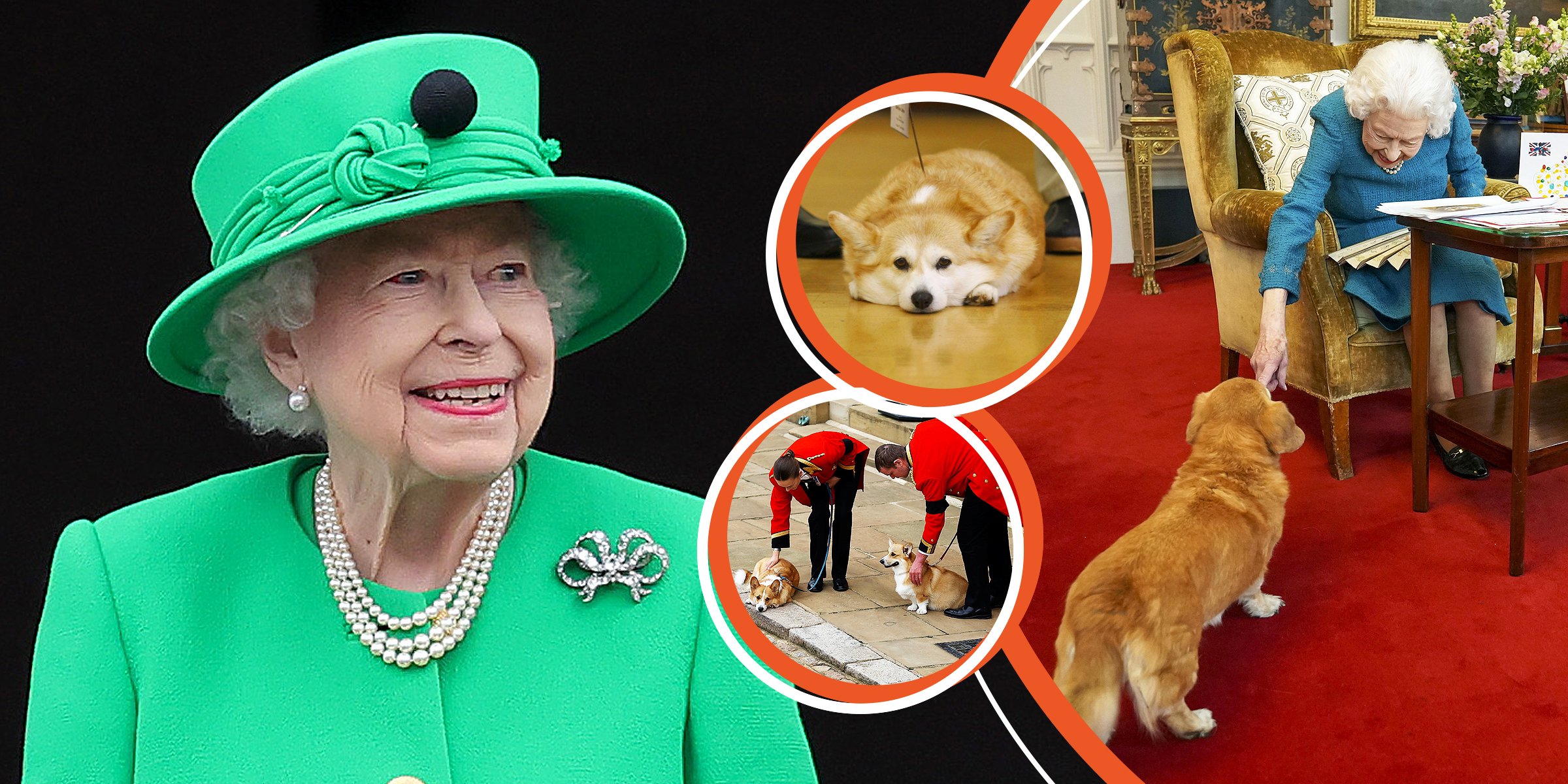 Queen Elizabeth II and her dogs. | Source: Getty Images