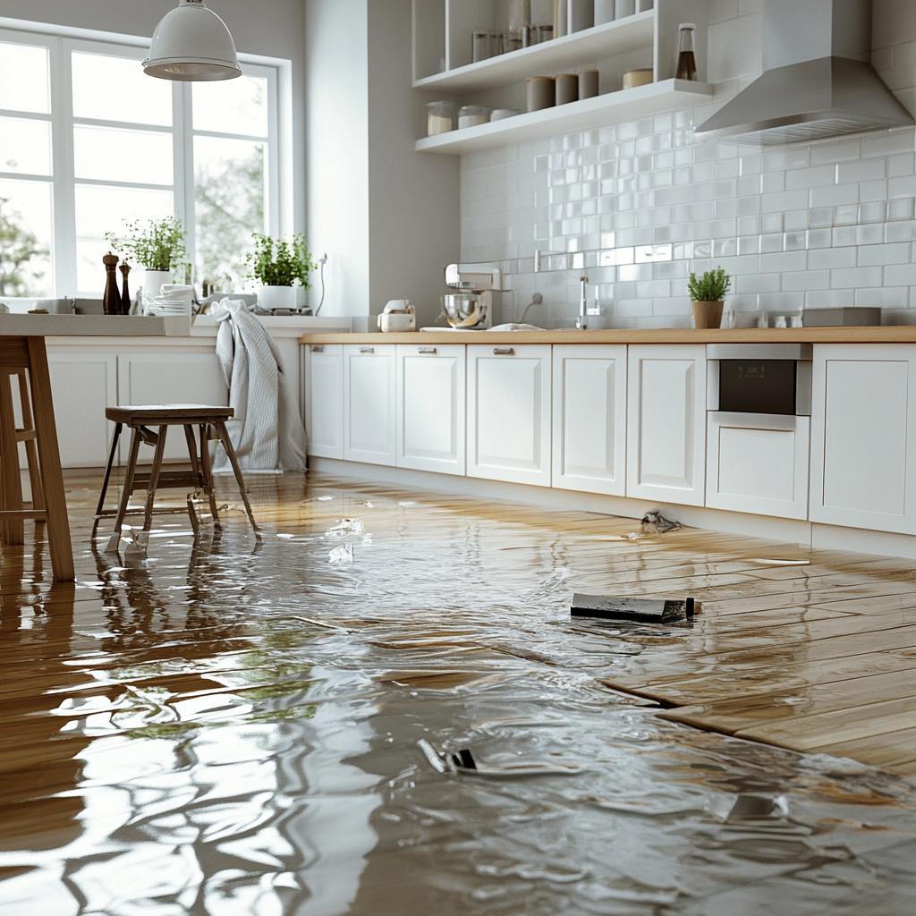 A flooded kitchen | Source: Midjourney