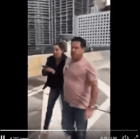 The woman and her boyfriend as they confront the boys| Screenshot: https://twitter.com/BillyCorben/status/1087849017831235586