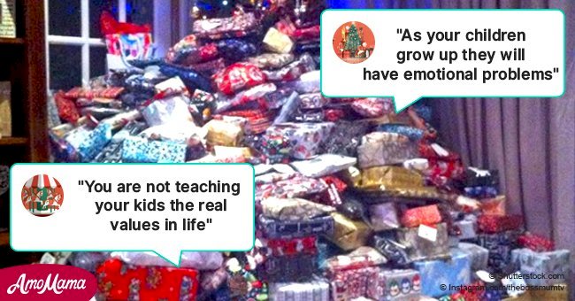 Mom receives harsh comments after posting a pic of mountain of presents she bought for her kids