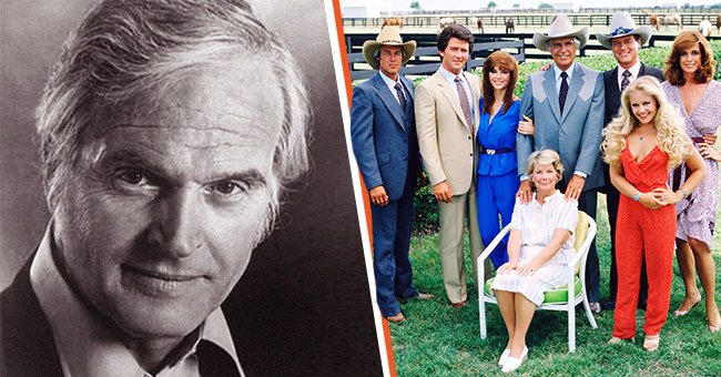 Portrait of Dennis Patrick [Left] Photo of the cast of "Dallas" [Right]. | Photo: facebook.com/DallasTvShowTribute & Getty Images