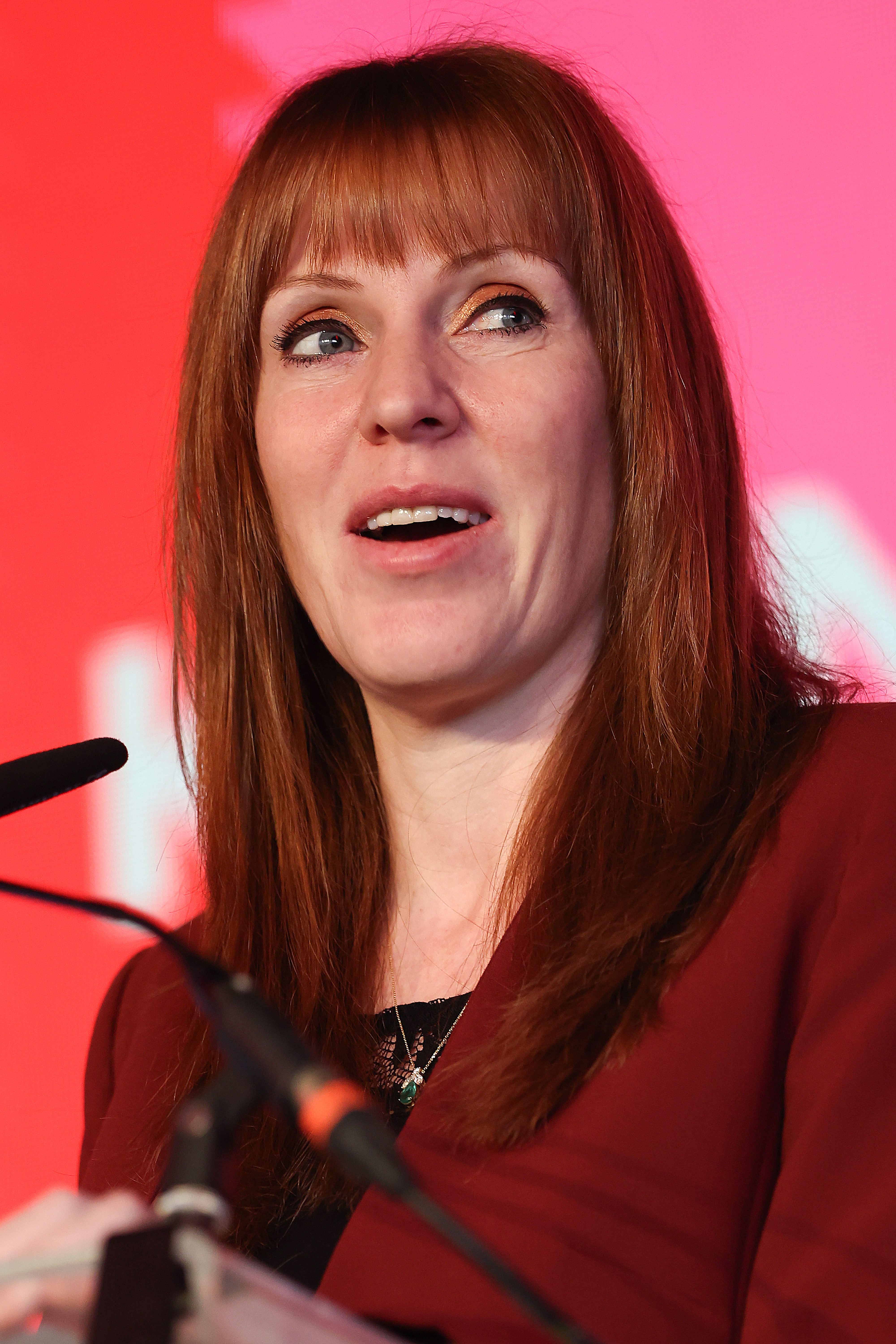 Angela Rayner makes a speech at the Titanic Hotel on 25 January 2026 in Liverpool, England. | Source: Getty Images