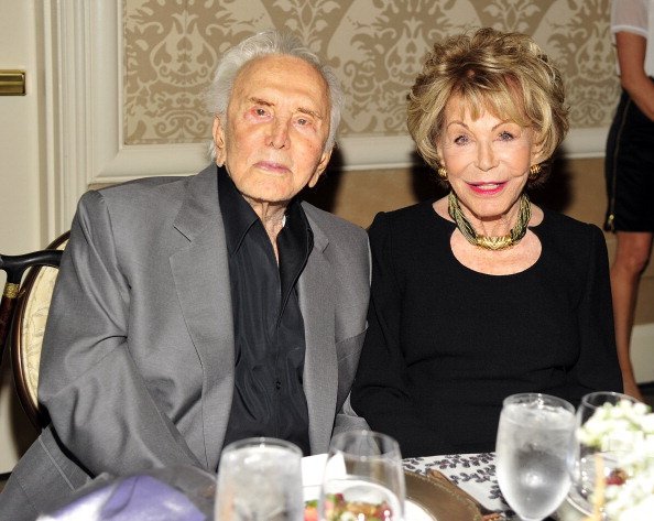 Kirk Douglas and Anne Buydens at the Four Seasons Hotel Beverly Hills on September 24, 2013 in Beverly Hills, California. | Photo: Getty Images