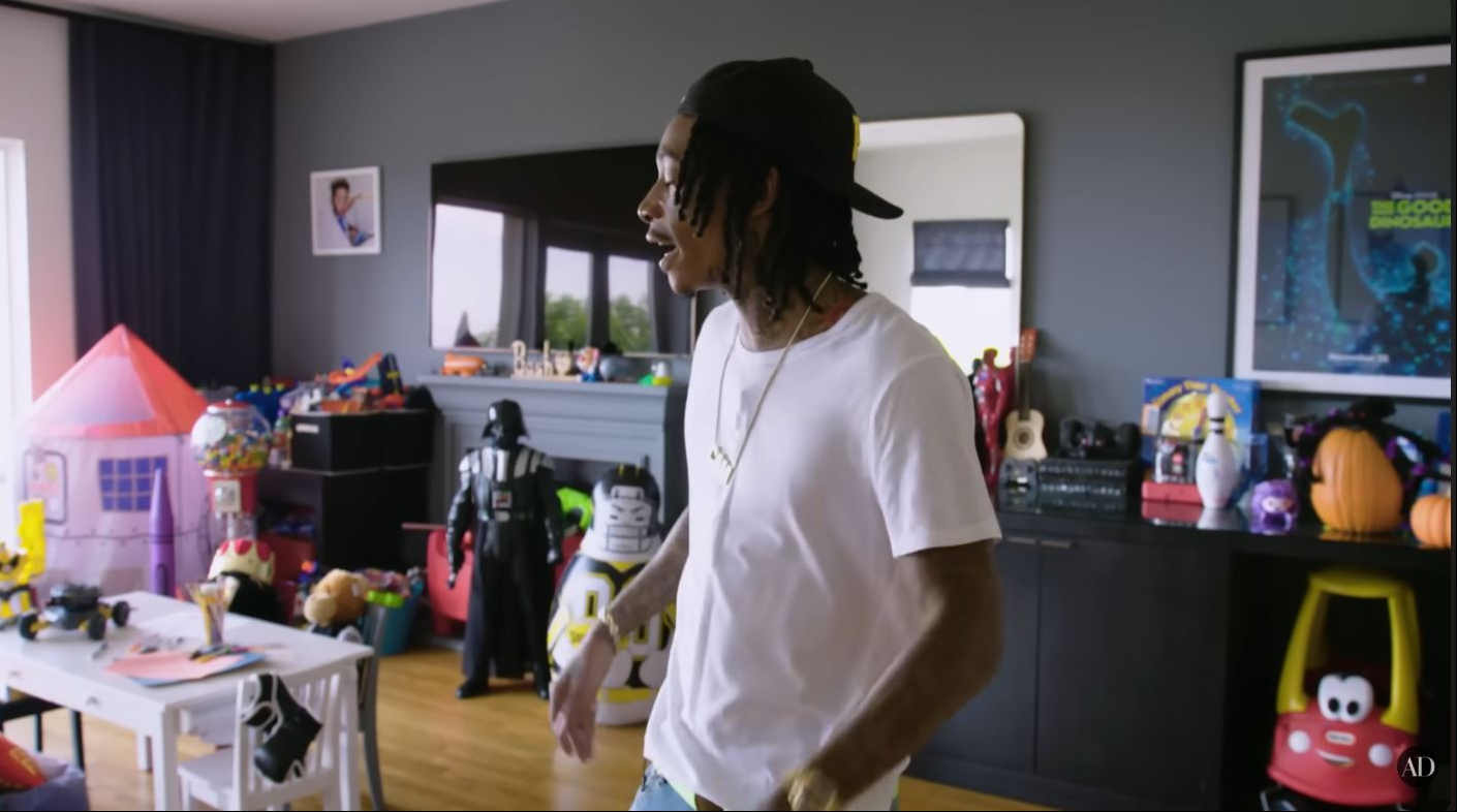 A look inside the rapper's son's playroom, which featured separate areas for learning, creativity, and play, in Wiz Khalifa's Los Angeles home. | Source: YouTube/Architectural Digest